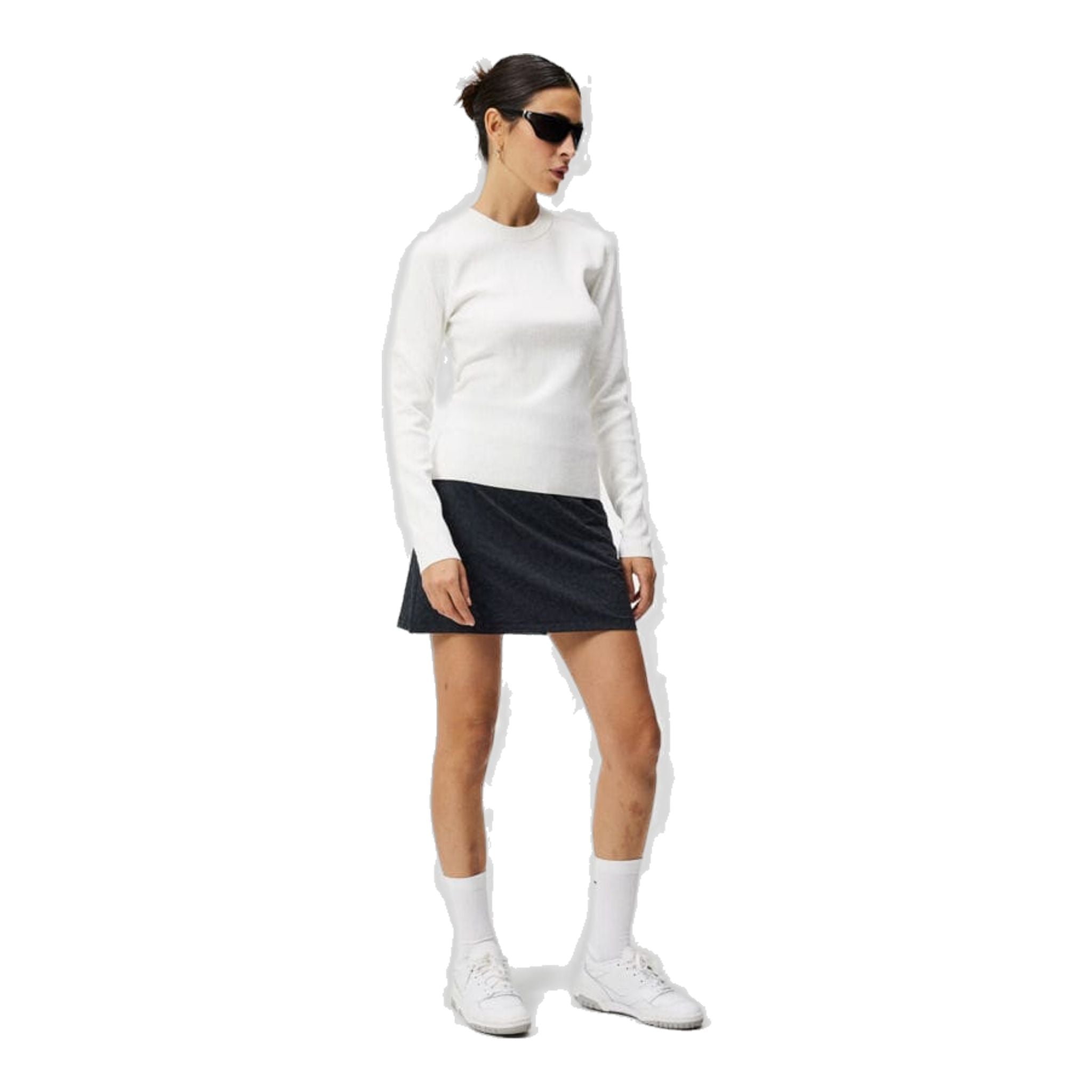 J. Lindeberg W Louise Rib Jacquard Knit Bianco Donna