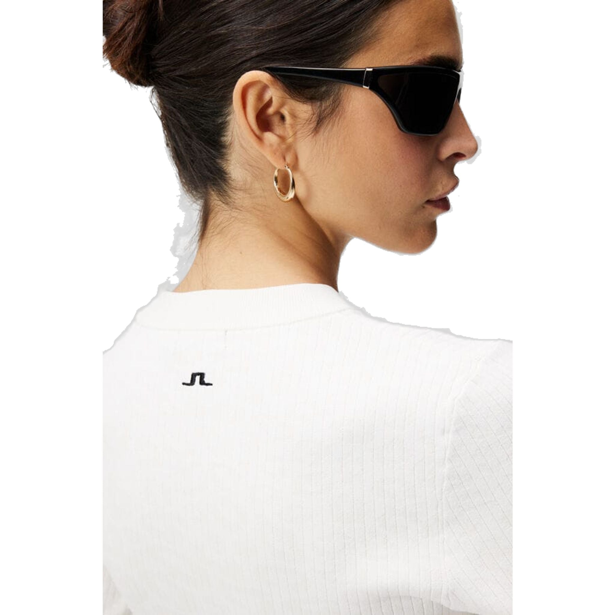 J. Lindeberg W Louise Rib Jacquard Knit Bianco Donna