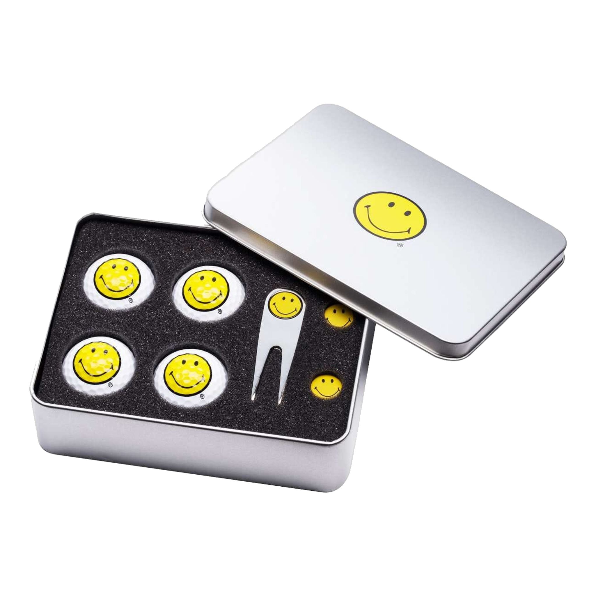Sportiques Golf Gifts Gift Box Smiley (Palline e forcone e marcatore per palline)