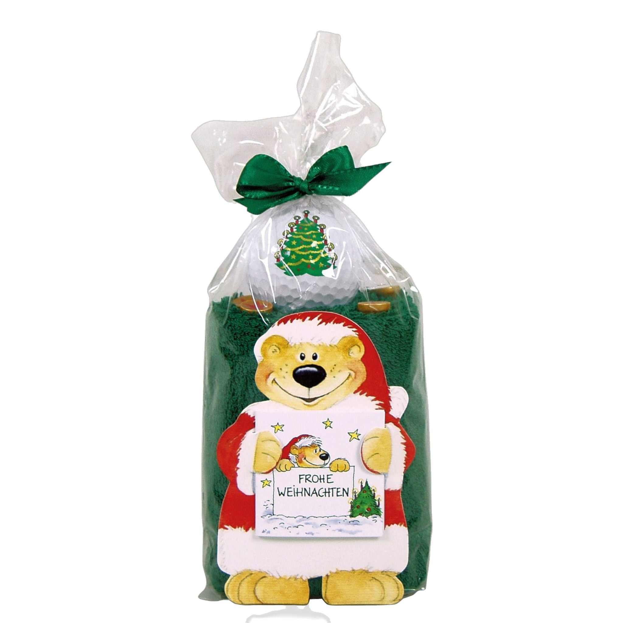 Sportiques Golf Gifts Caddy Rotolo di asciugamani Albero di Natale (Palline e forcone da lancio e marcatore per palline)