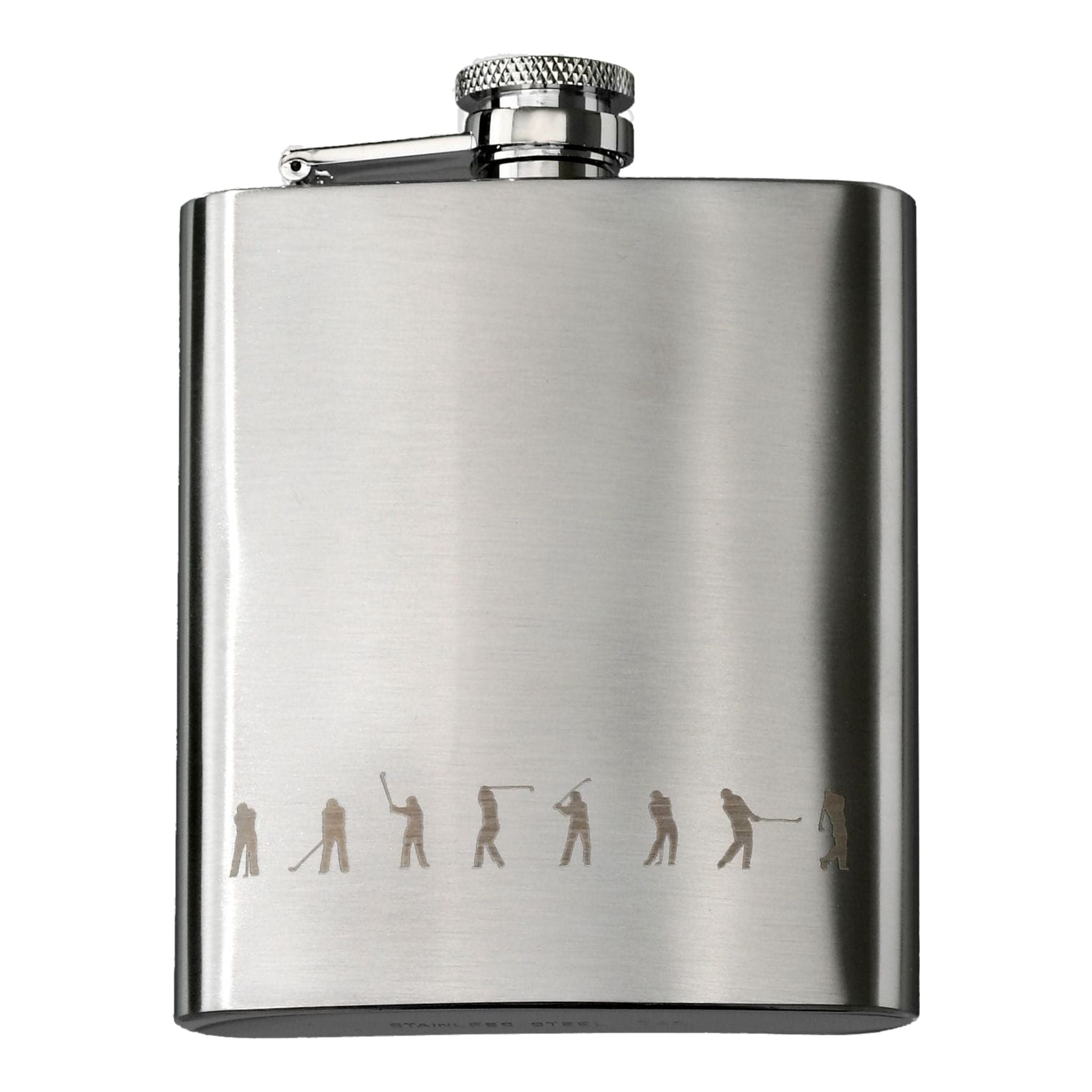 Sportiques Golfgeschenke Flachmann mit Golfgravur Edelstahl (210 ml)