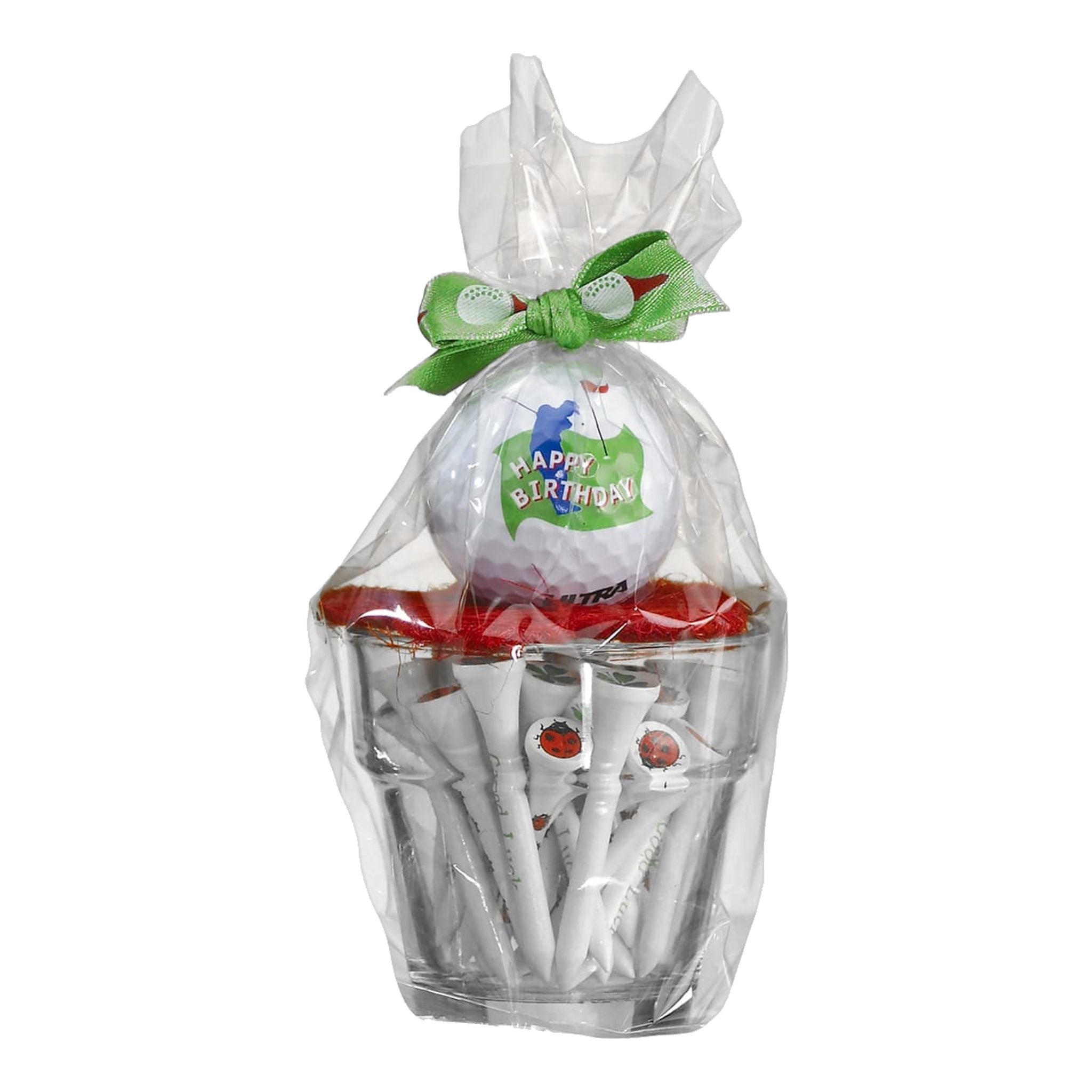 Sportiques Golf Gifts Vaso di vetro per il compleanno del golfista (palla e tee)