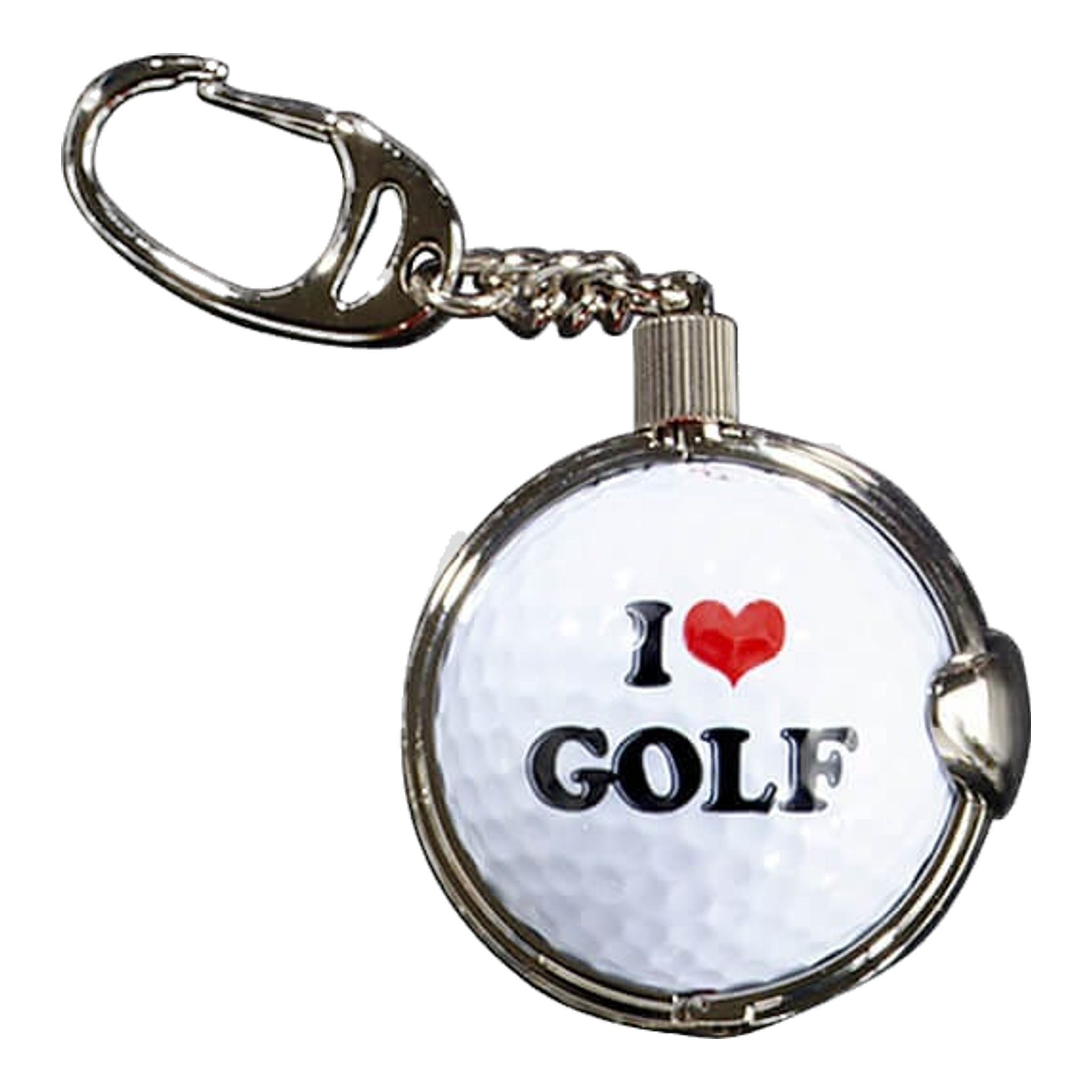 Sportiques Golf Gifts Portachiavi I love Golf bianco