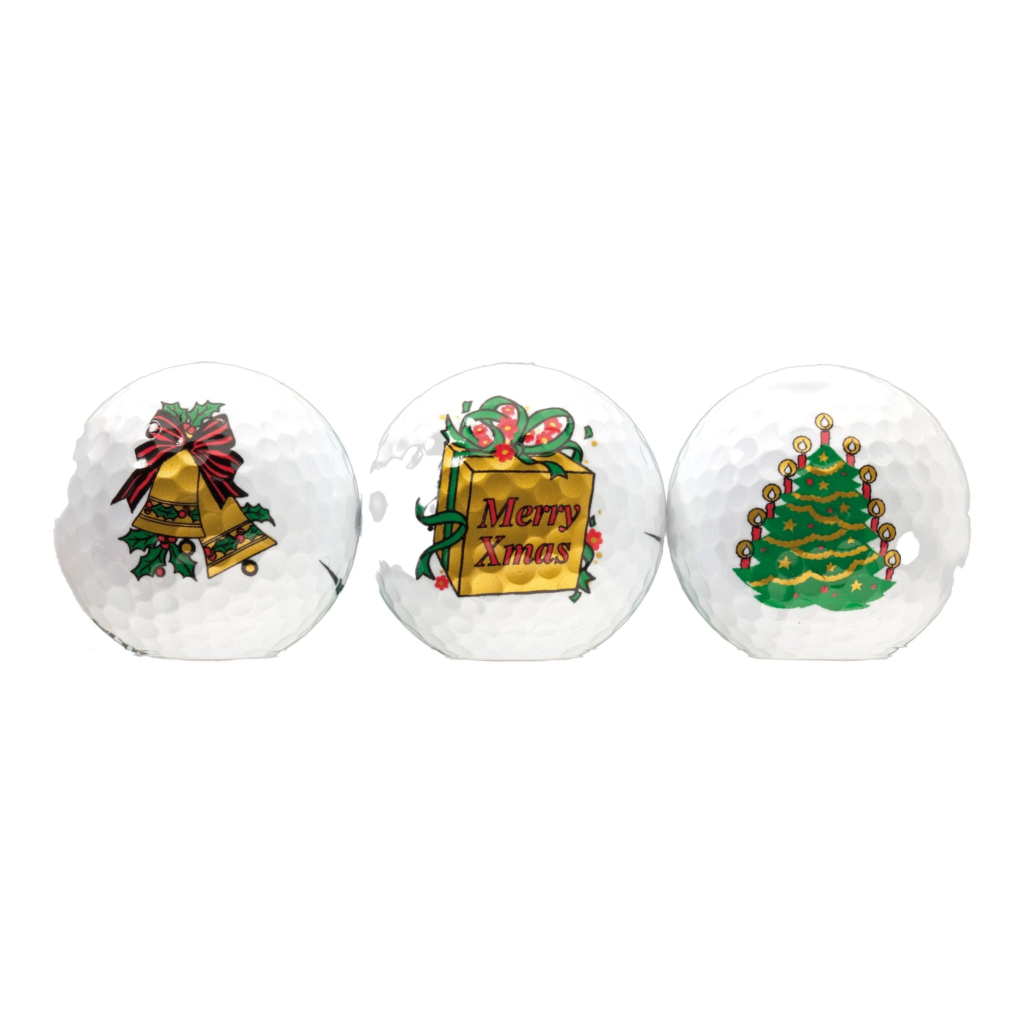 Sportiques Golf Gifts Bell Merry X-Mas Albero di Natale (3 palline da golf)