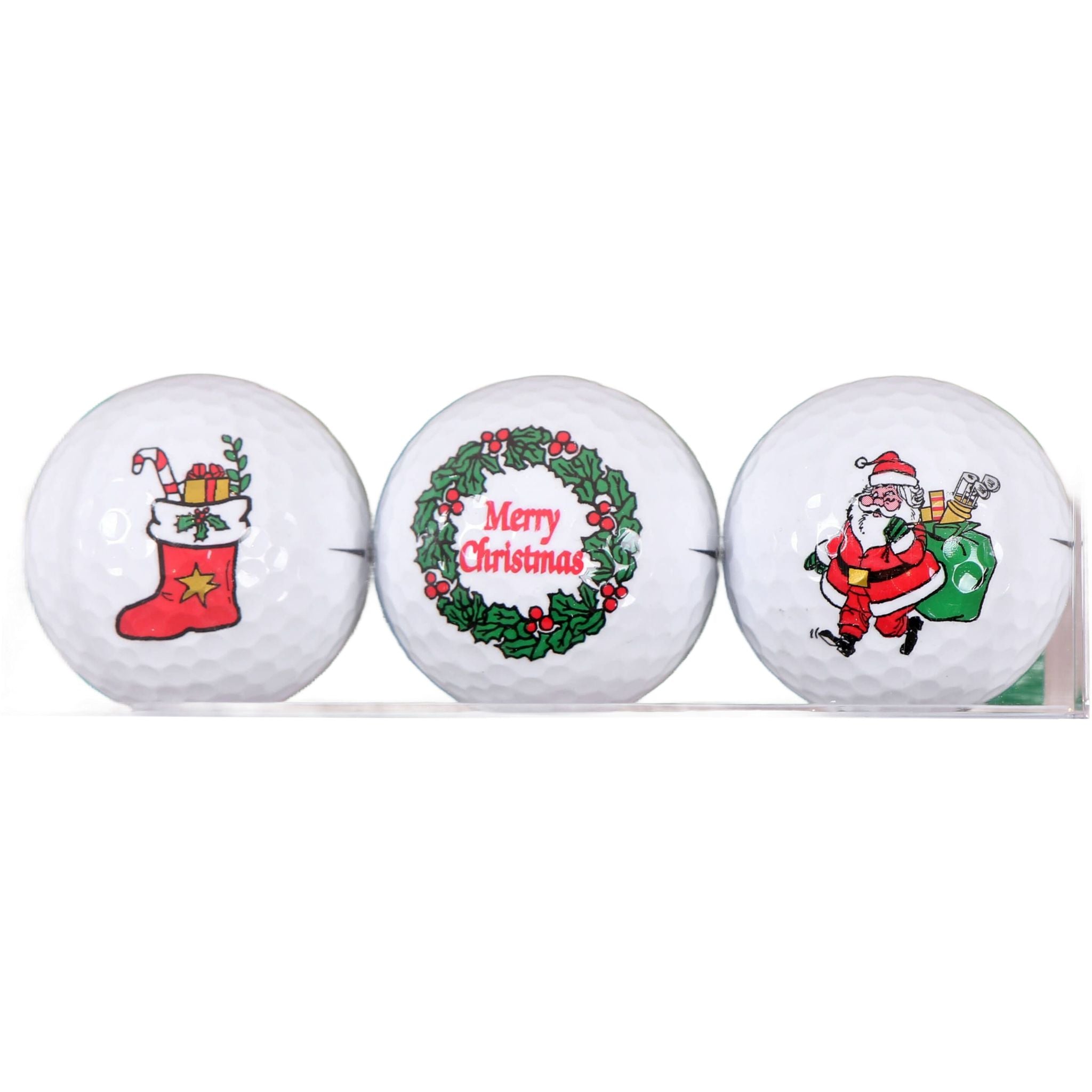Sportiques Golf Gifts - Ghirlanda di Babbo Natale con stivali (3 palline)