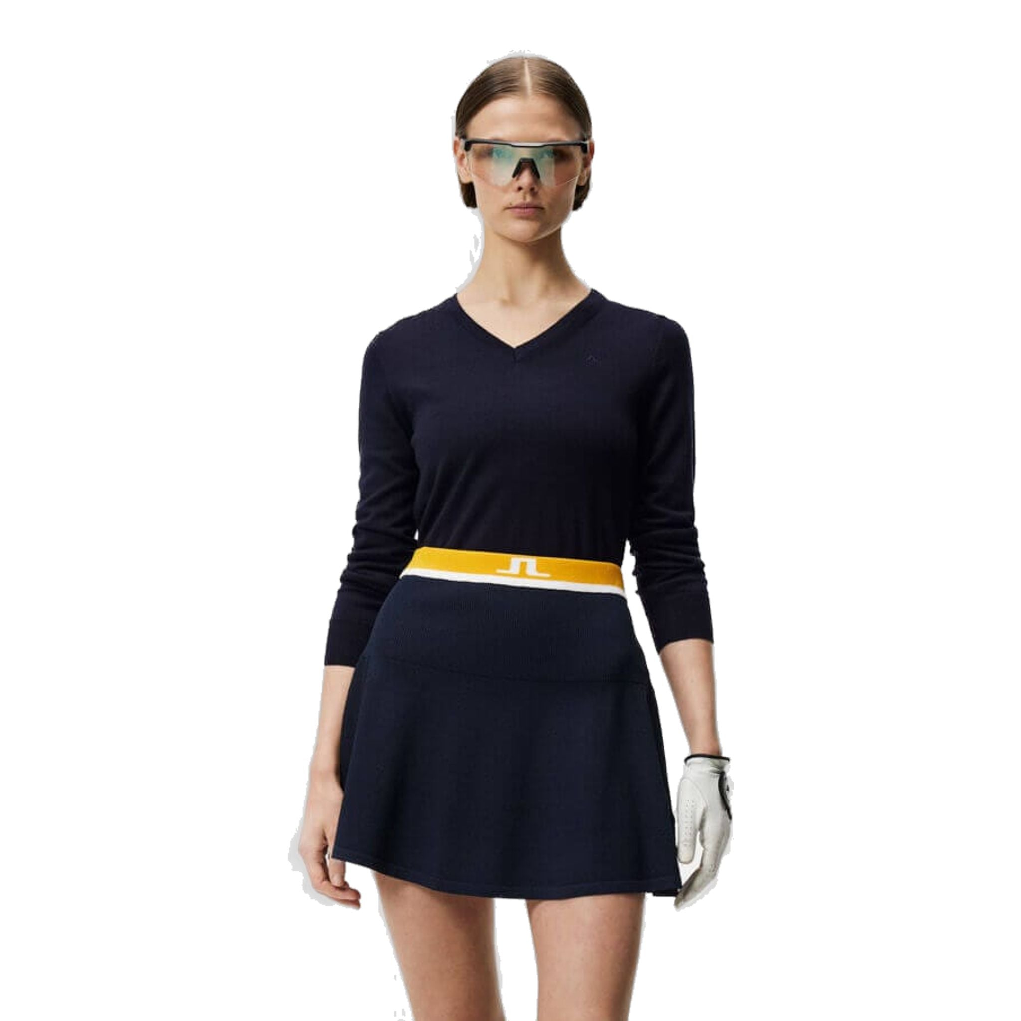 Maglione lavorato a maglia J. Lindeberg Amaya blu navy da donna