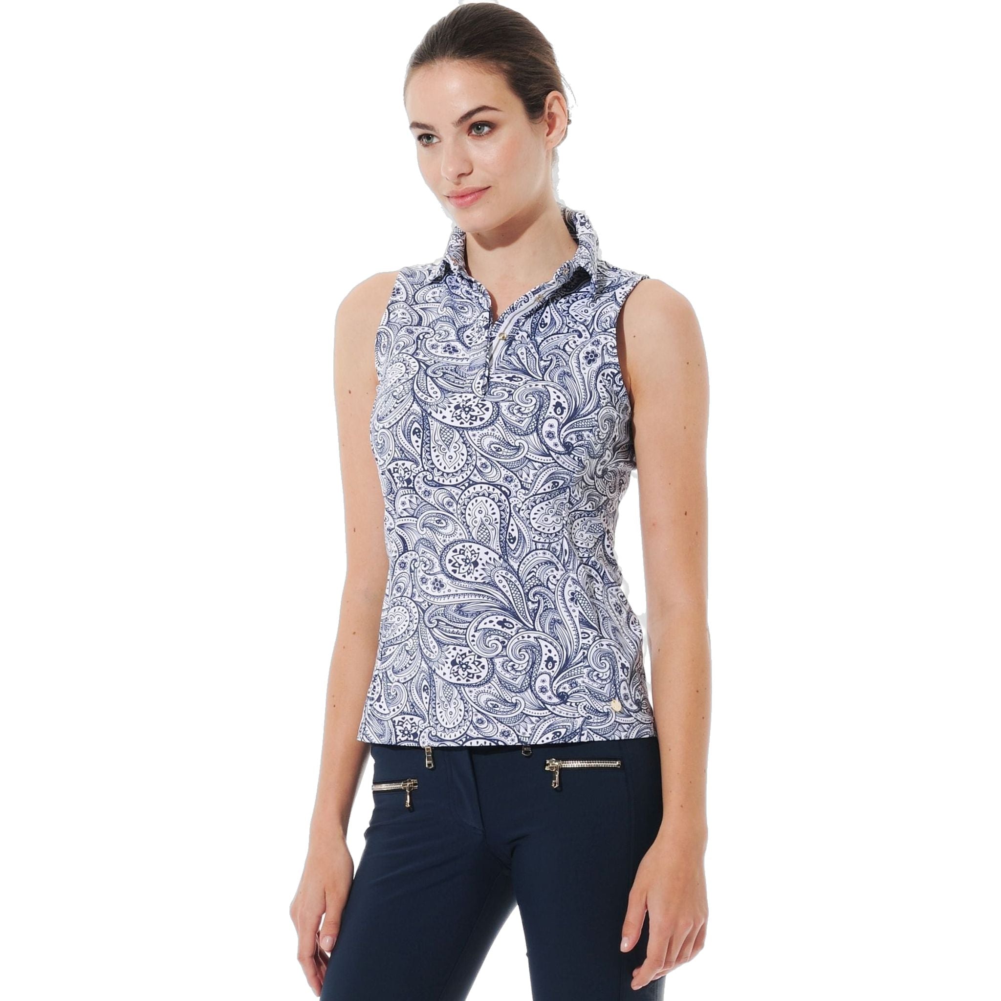 Polo da donna con stampa Paisley Merlyn di MDC Sportwear