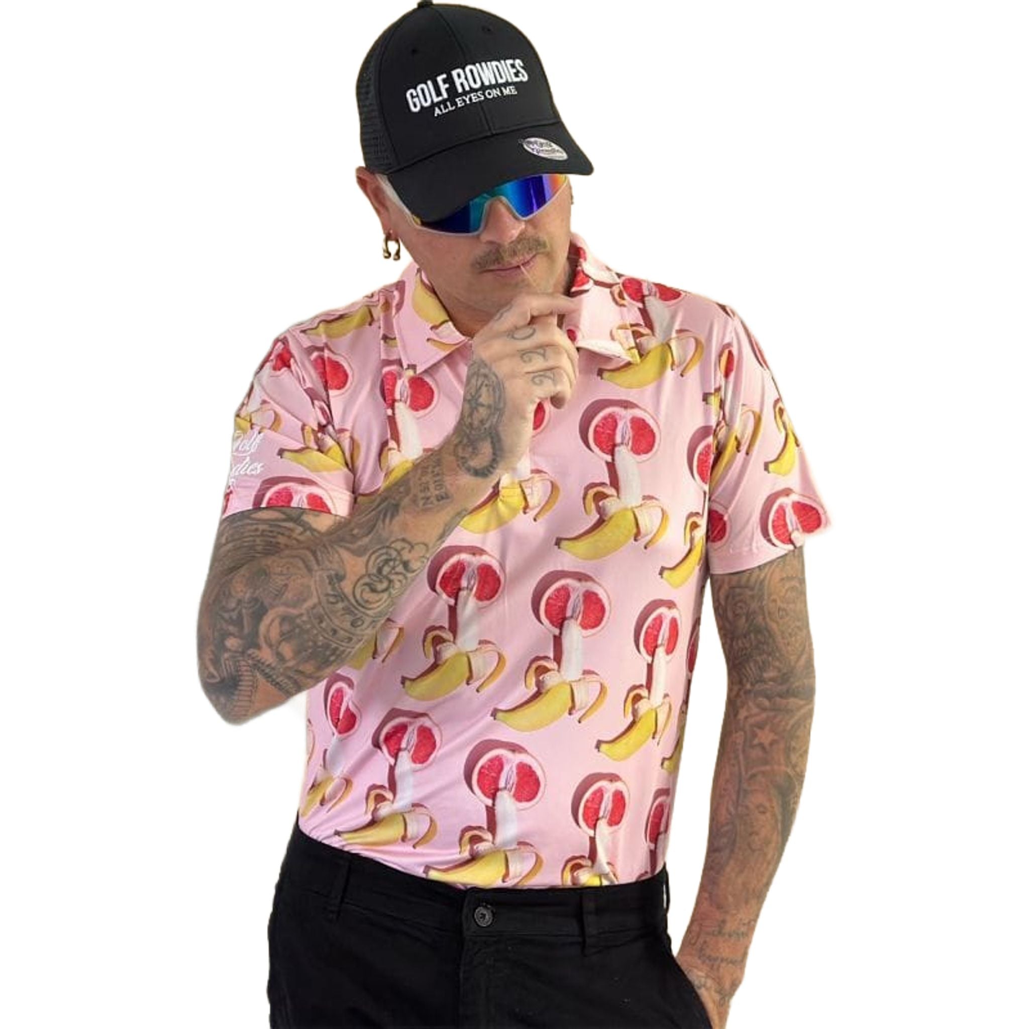 Polo da golf Rowdies Banana da uomo