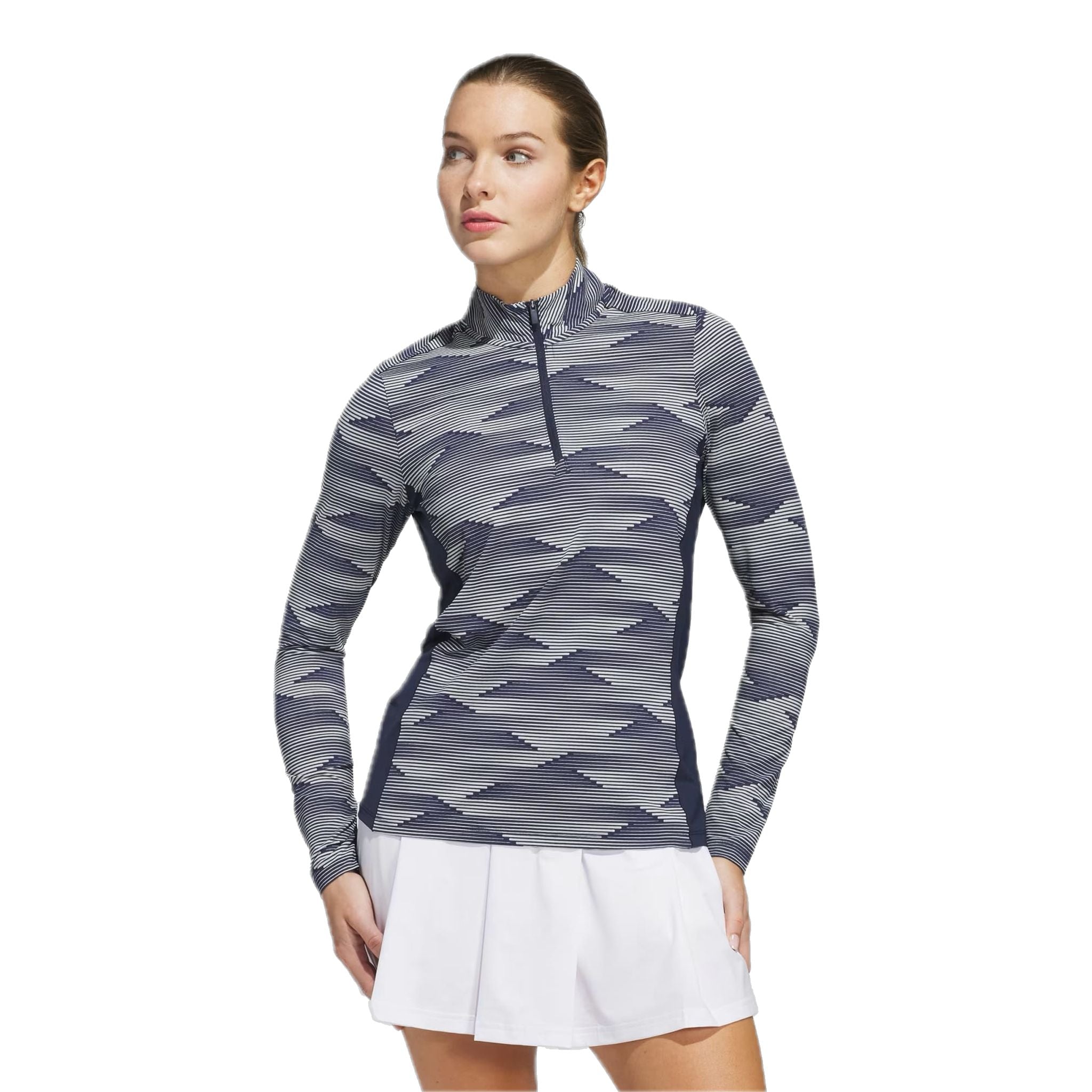 Polo da donna Adidas Ultimate365 con stampa e zip a 1/4