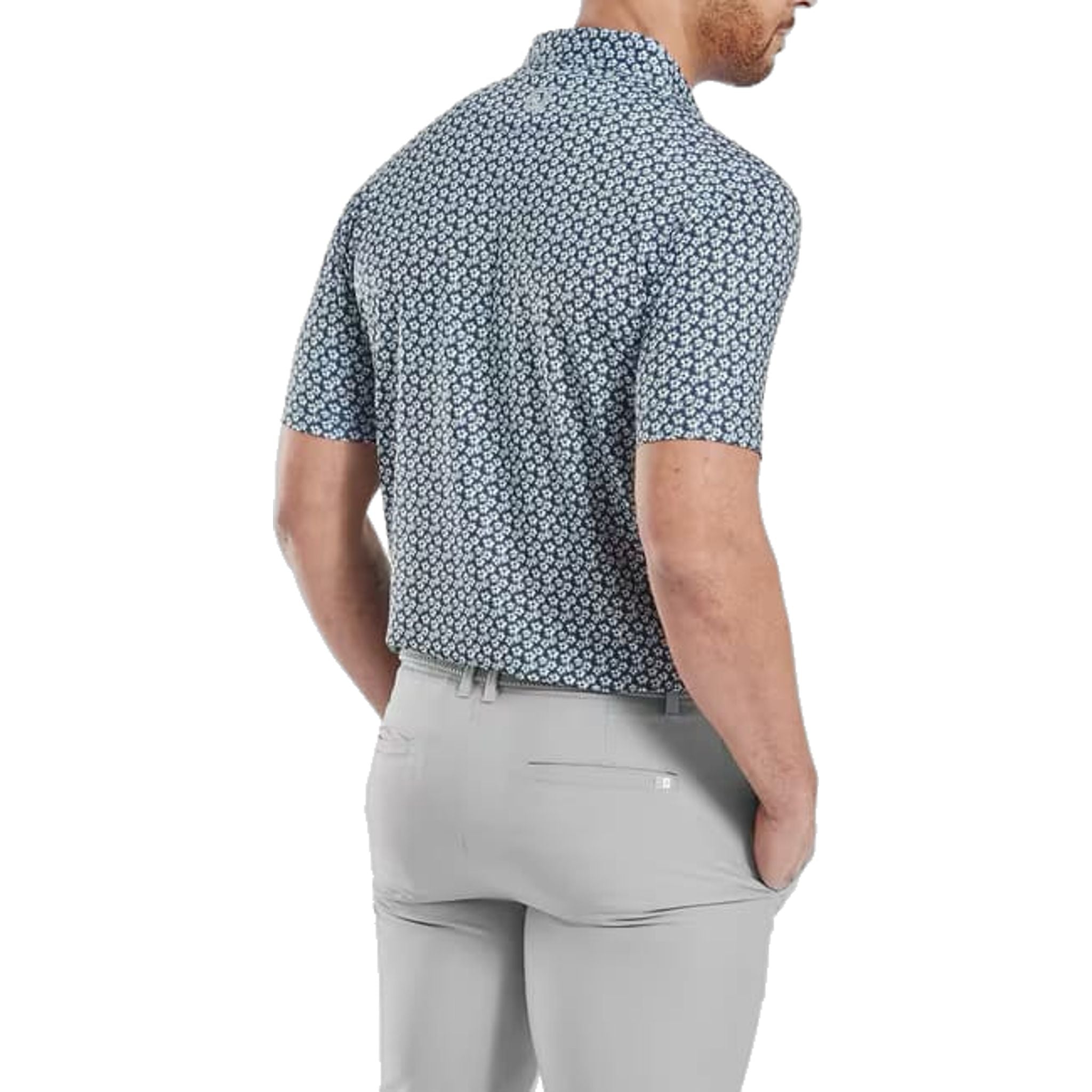 Polo da uomo in filo di Scozia con stampa floreale Footjoy