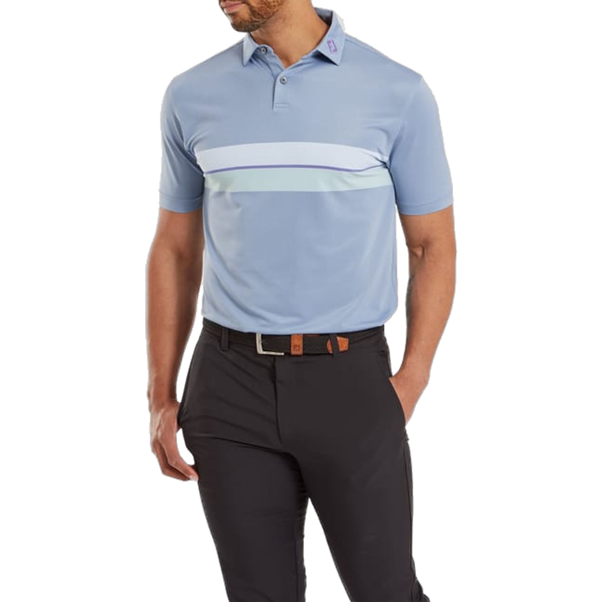 Polo da uomo Footjoy Double Chest Band Pique