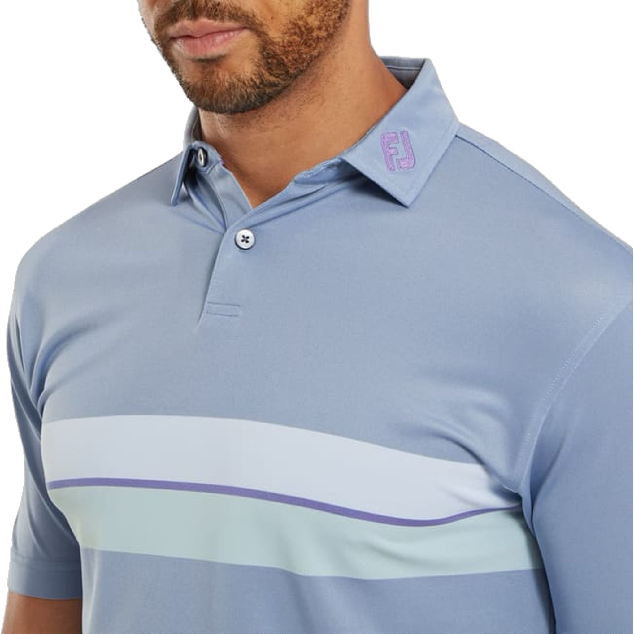 Polo da uomo Footjoy Double Chest Band Pique