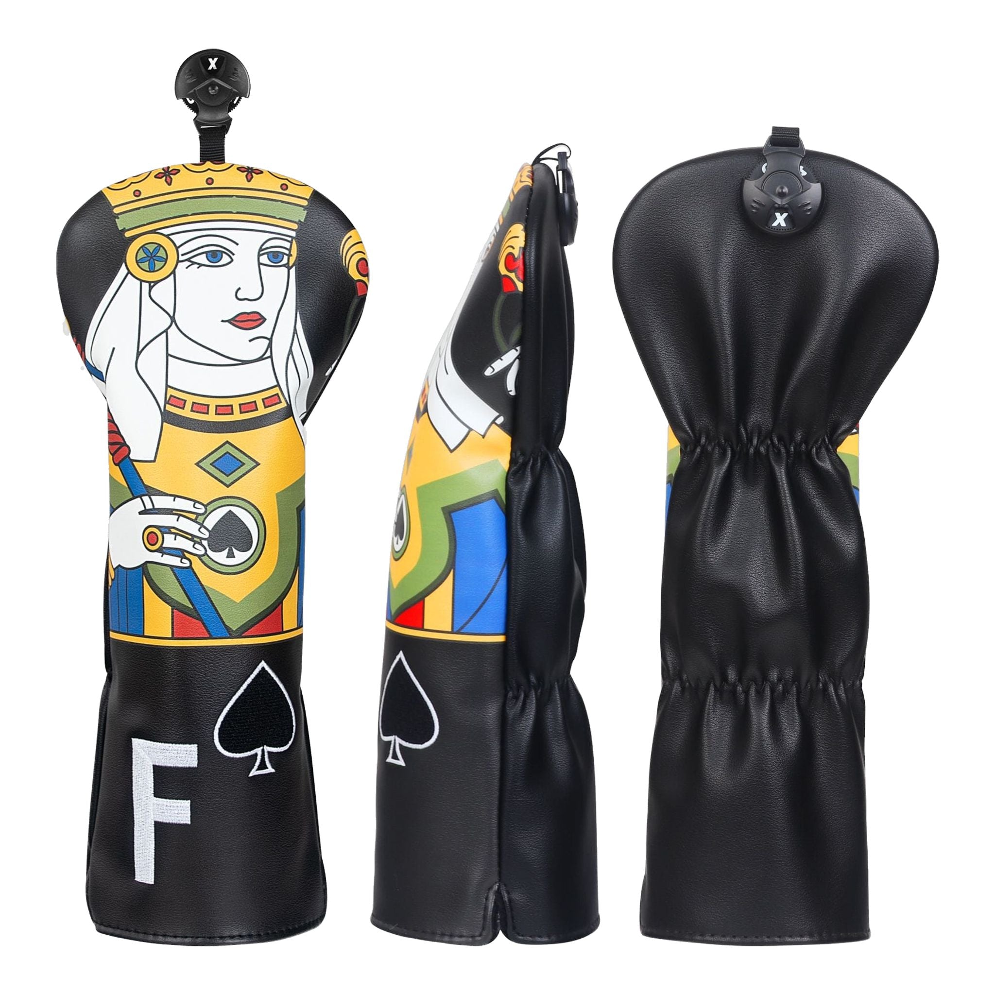 Copritesta ricamati Spade Poker Queen Fairway Headcover