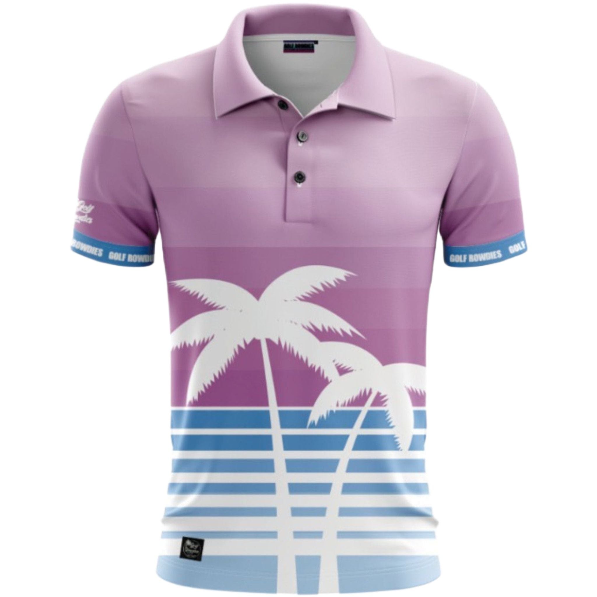 Polo da uomo Golf Rowdies Retro Palm Trees