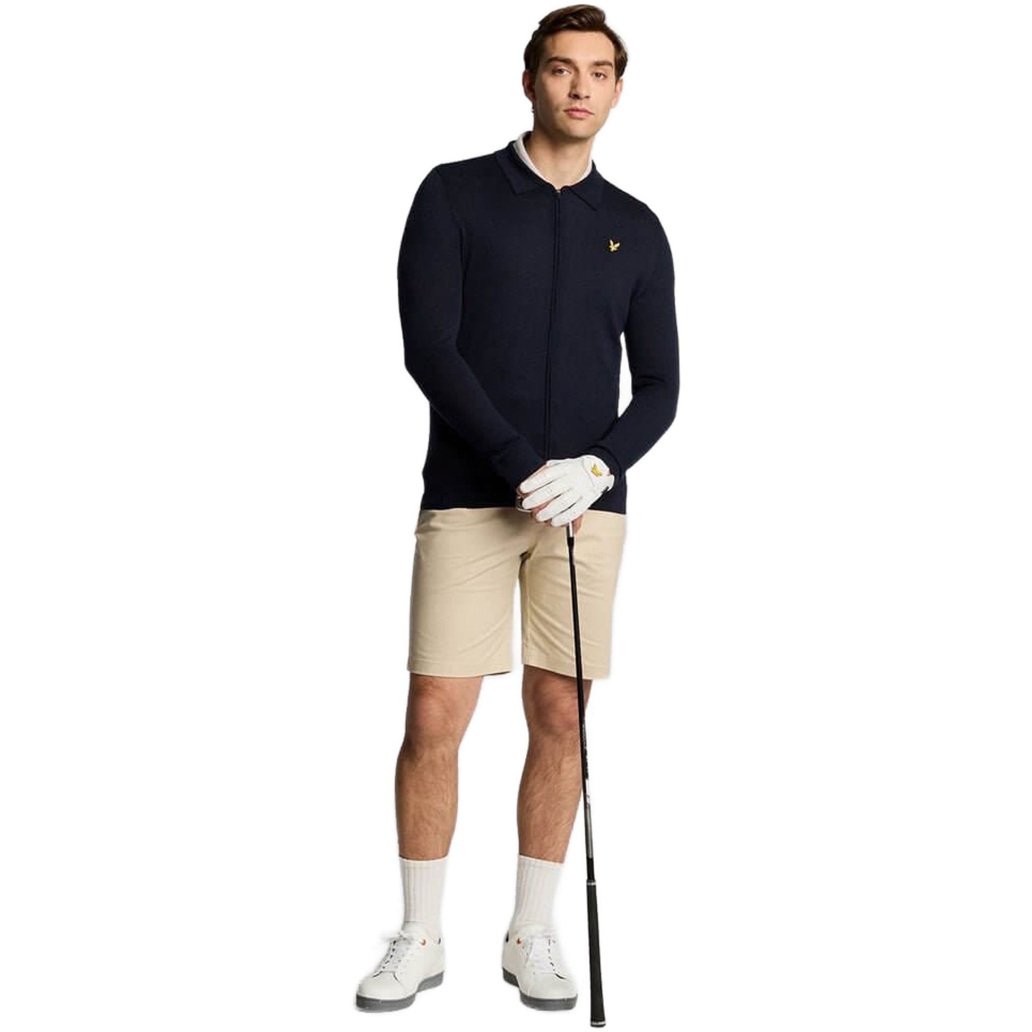 Cardigan leggero in maglia con colletto Lyle & Scott da uomo