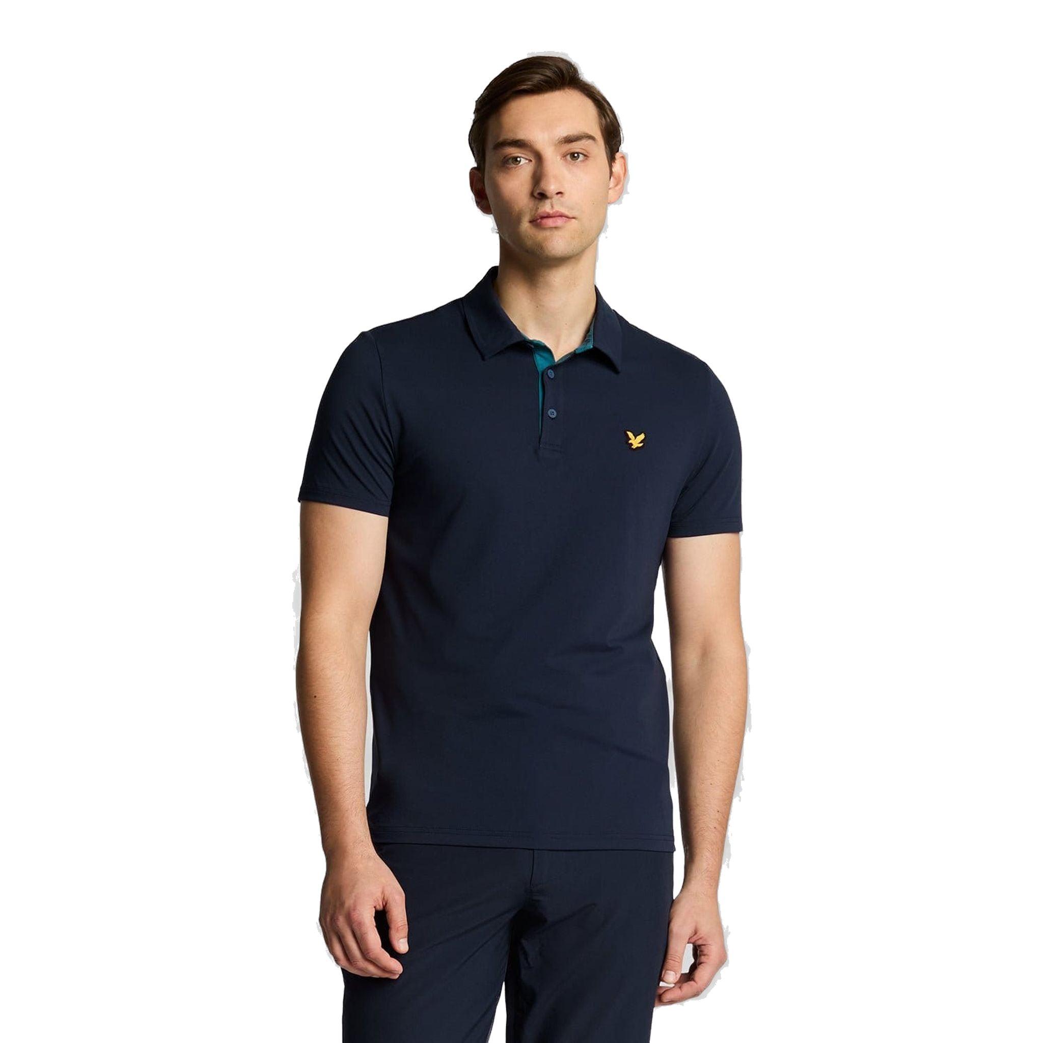 Polo da uomo con patta a contrasto Lyle & Scott
