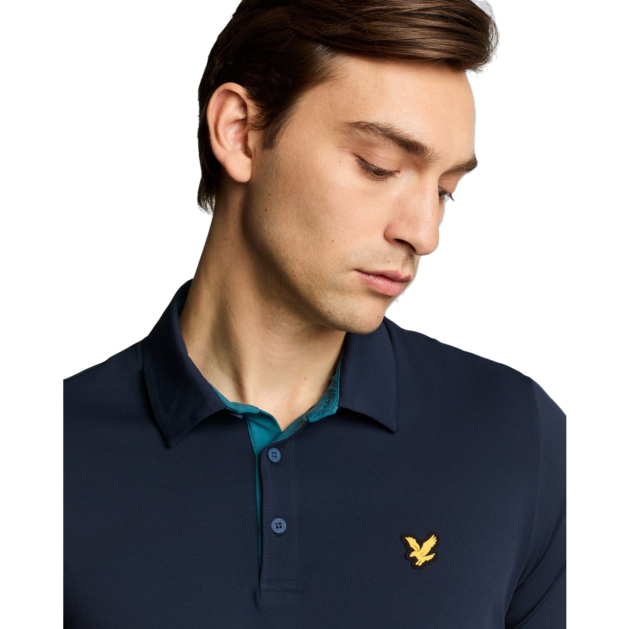 Polo da uomo con patta a contrasto Lyle & Scott
