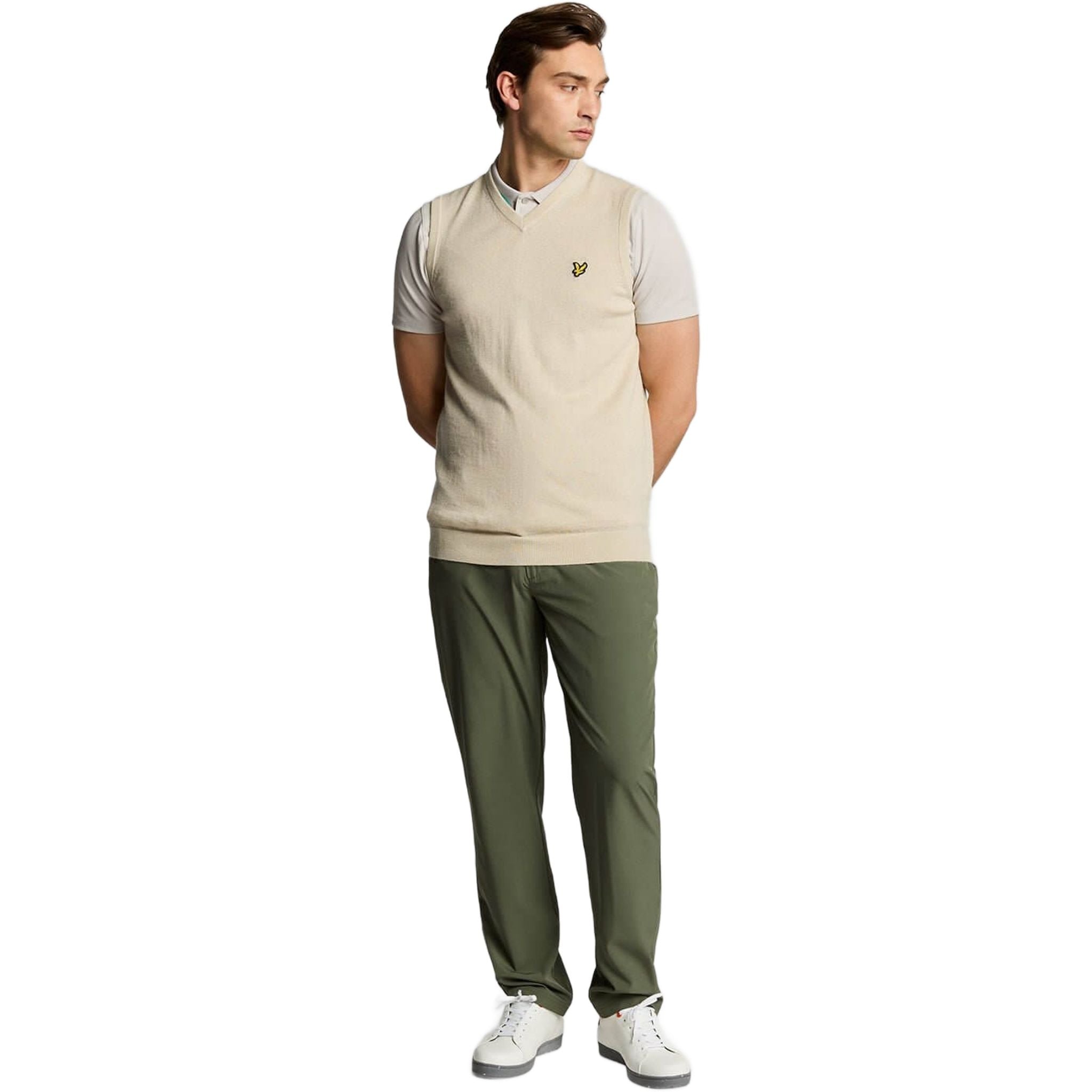 Gilet da uomo in maglia con scollo a V in misto lana merino Lyle & Scott