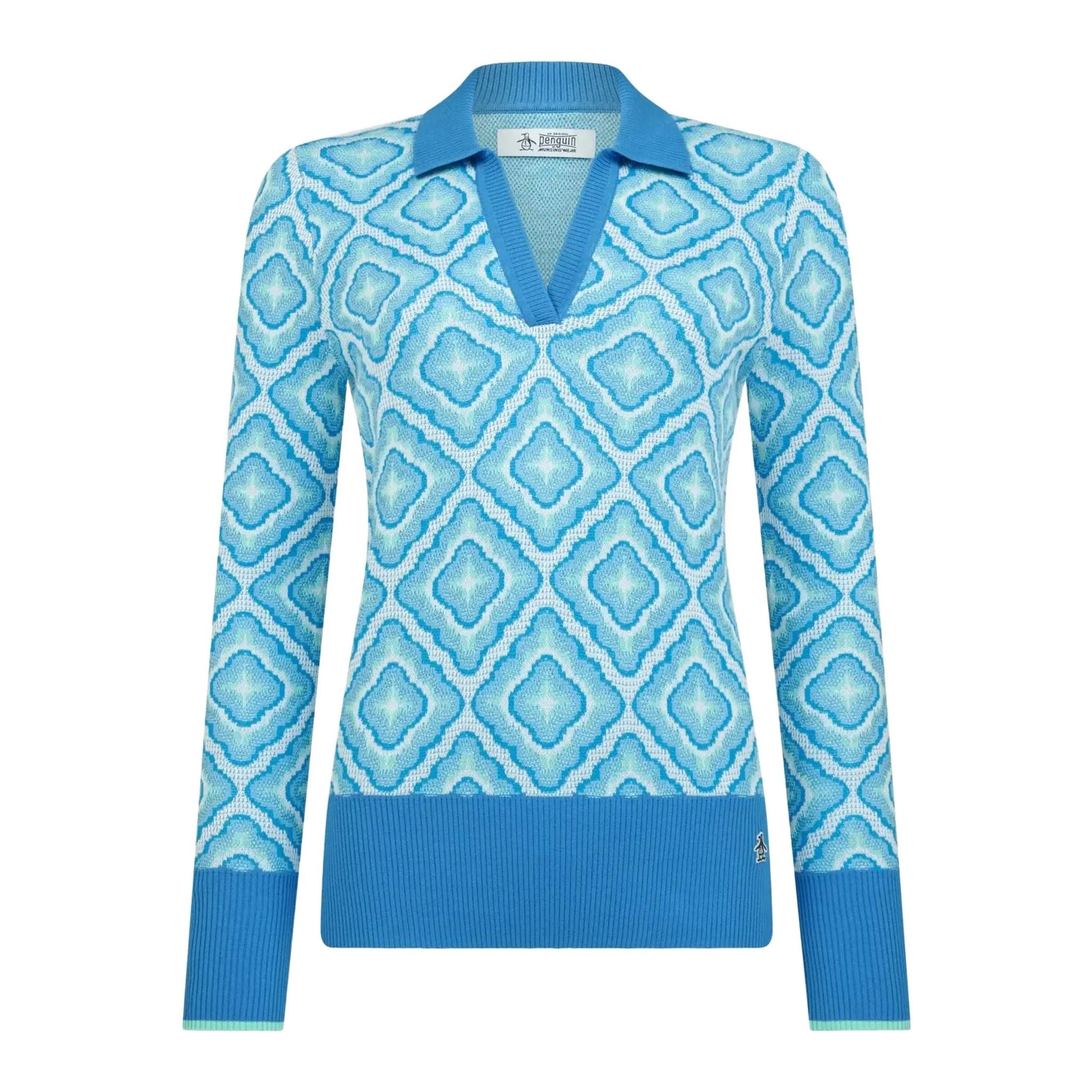 Original Penguin Lattice Jacquard Pullover Damen