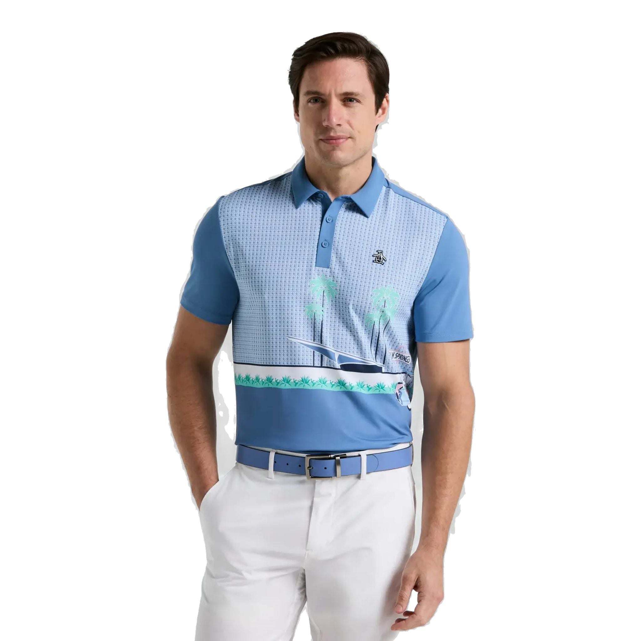 Polo da uomo Original Penguin Palm Springs Block