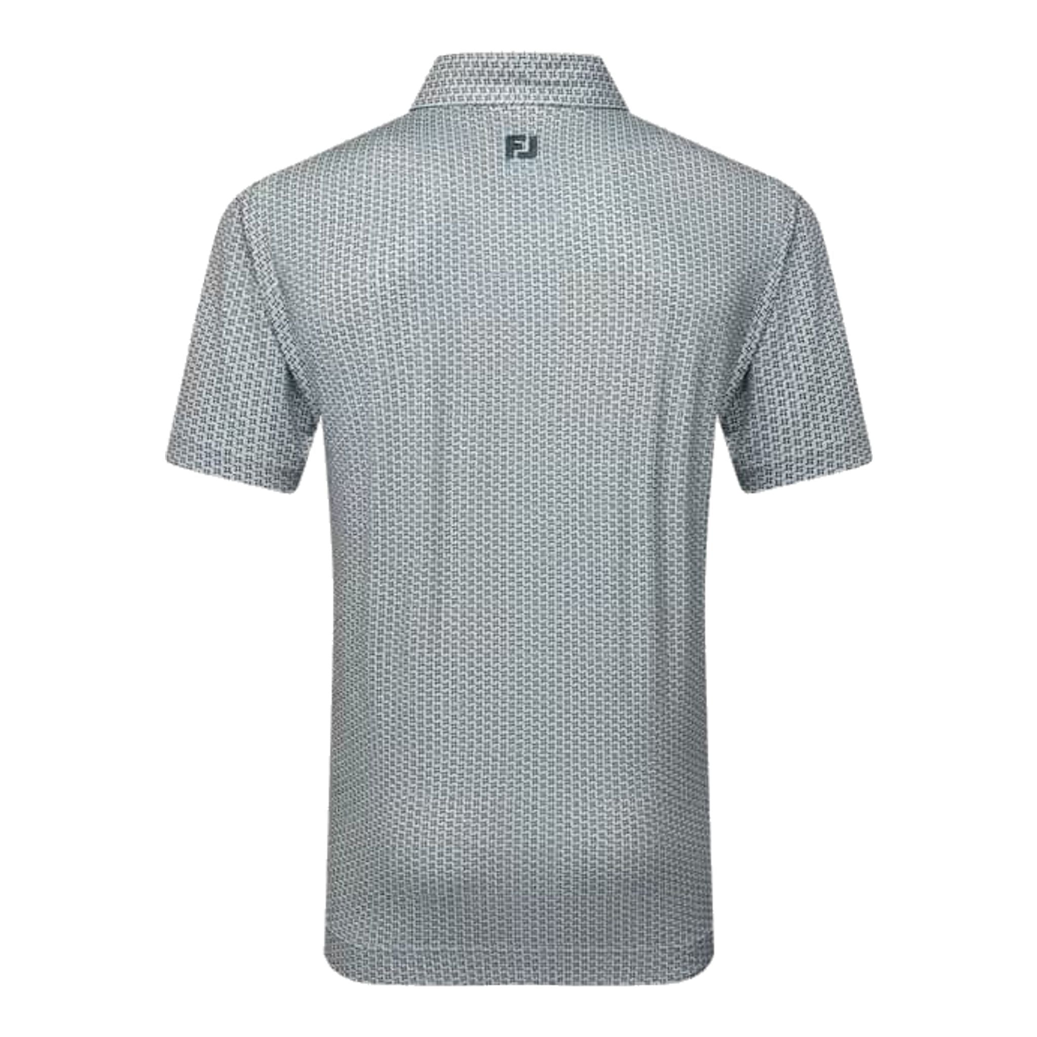 Polo da uomo Footjoy in pied de poule con motivo geometrico Lisle