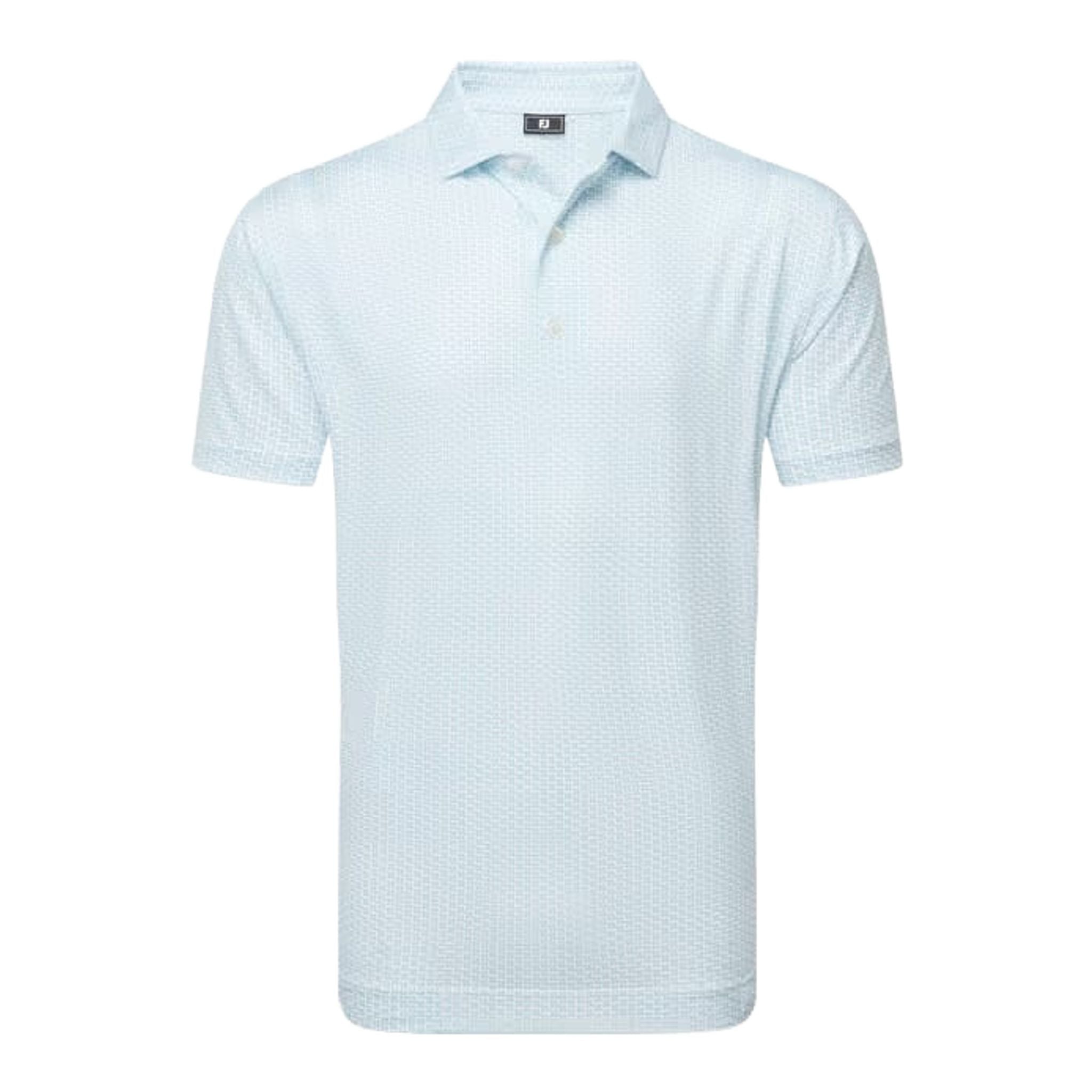 Polo da uomo Footjoy in pied de poule con motivo geometrico Lisle