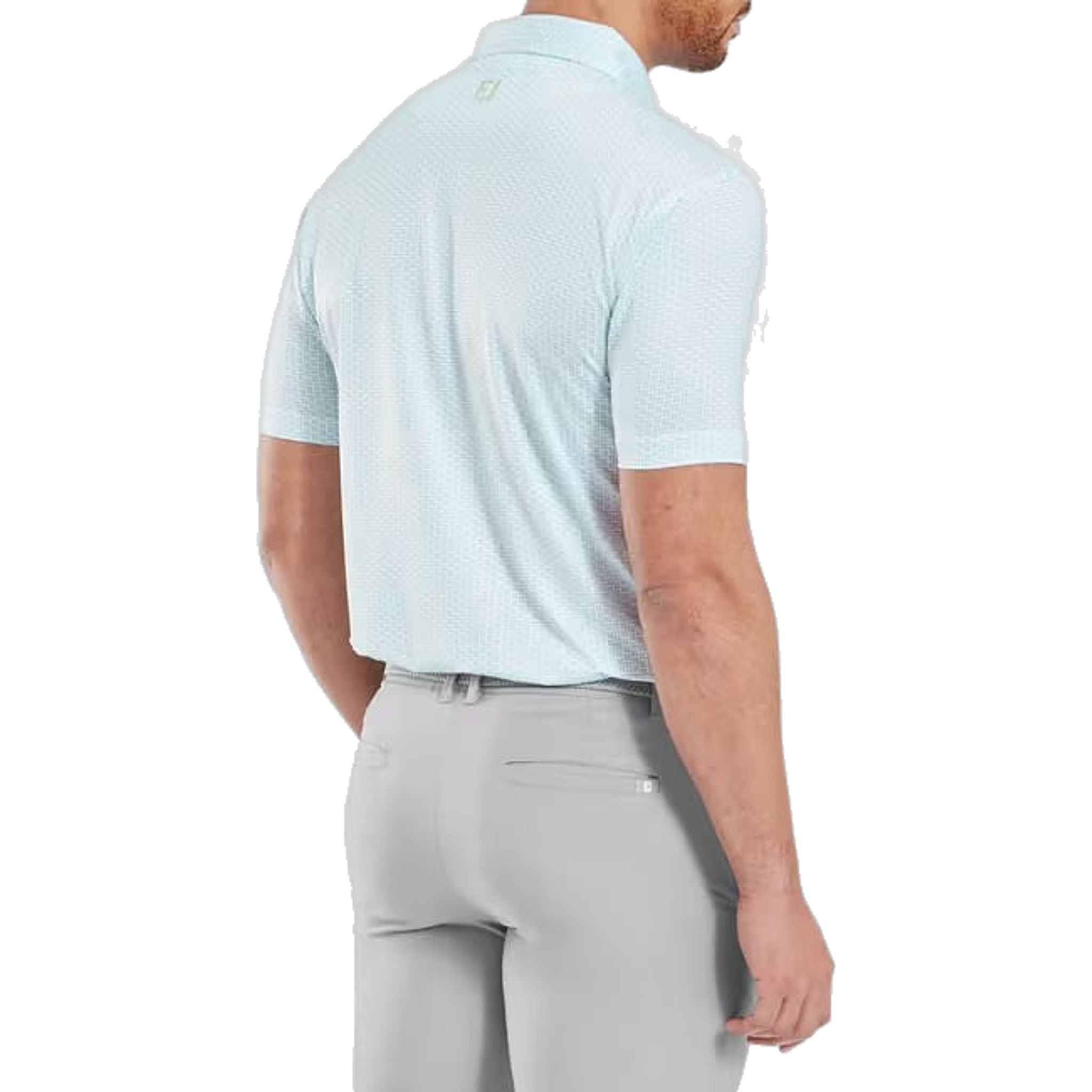 Polo da uomo Footjoy in pied de poule con motivo geometrico Lisle
