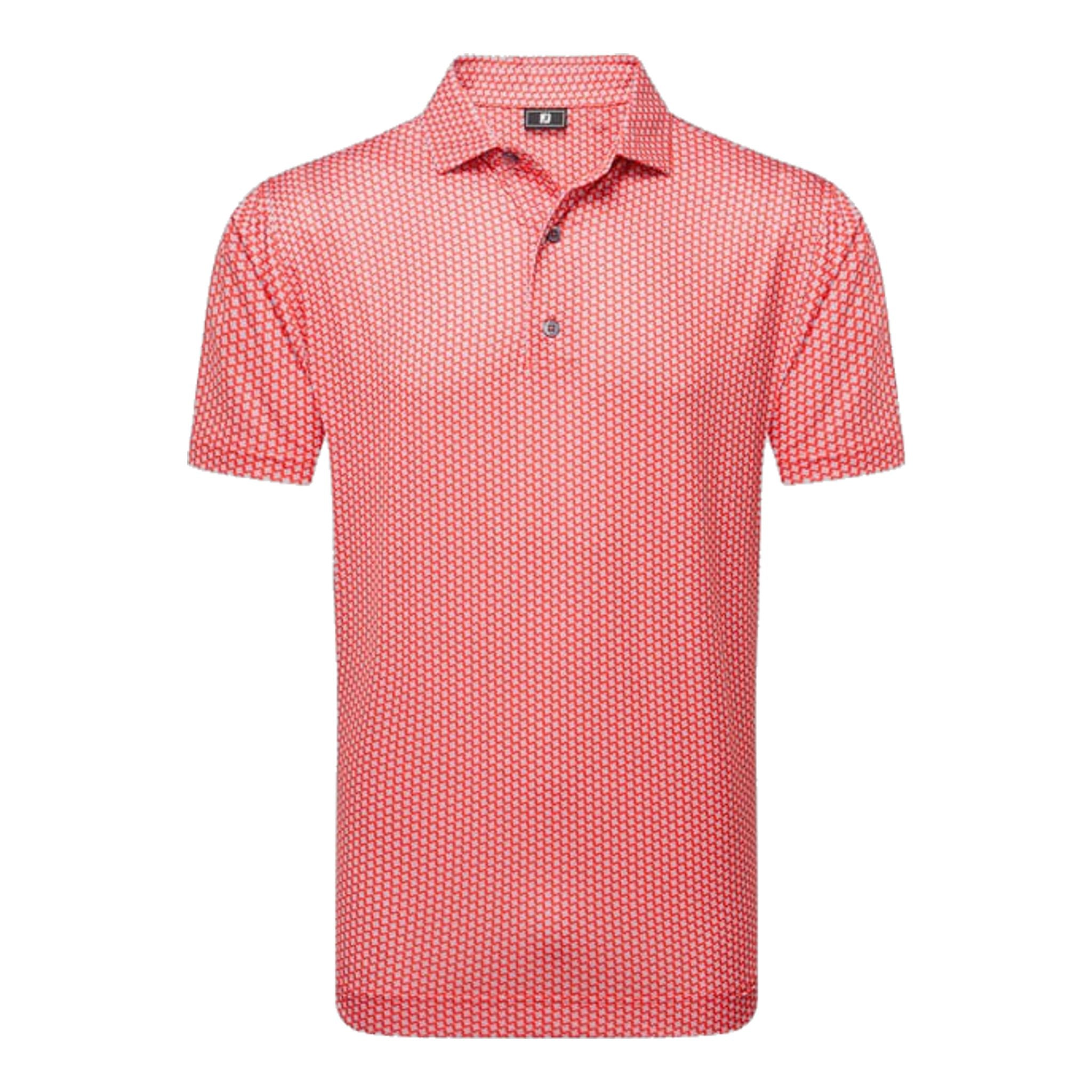 Polo da uomo Footjoy in pied de poule con motivo geometrico Lisle