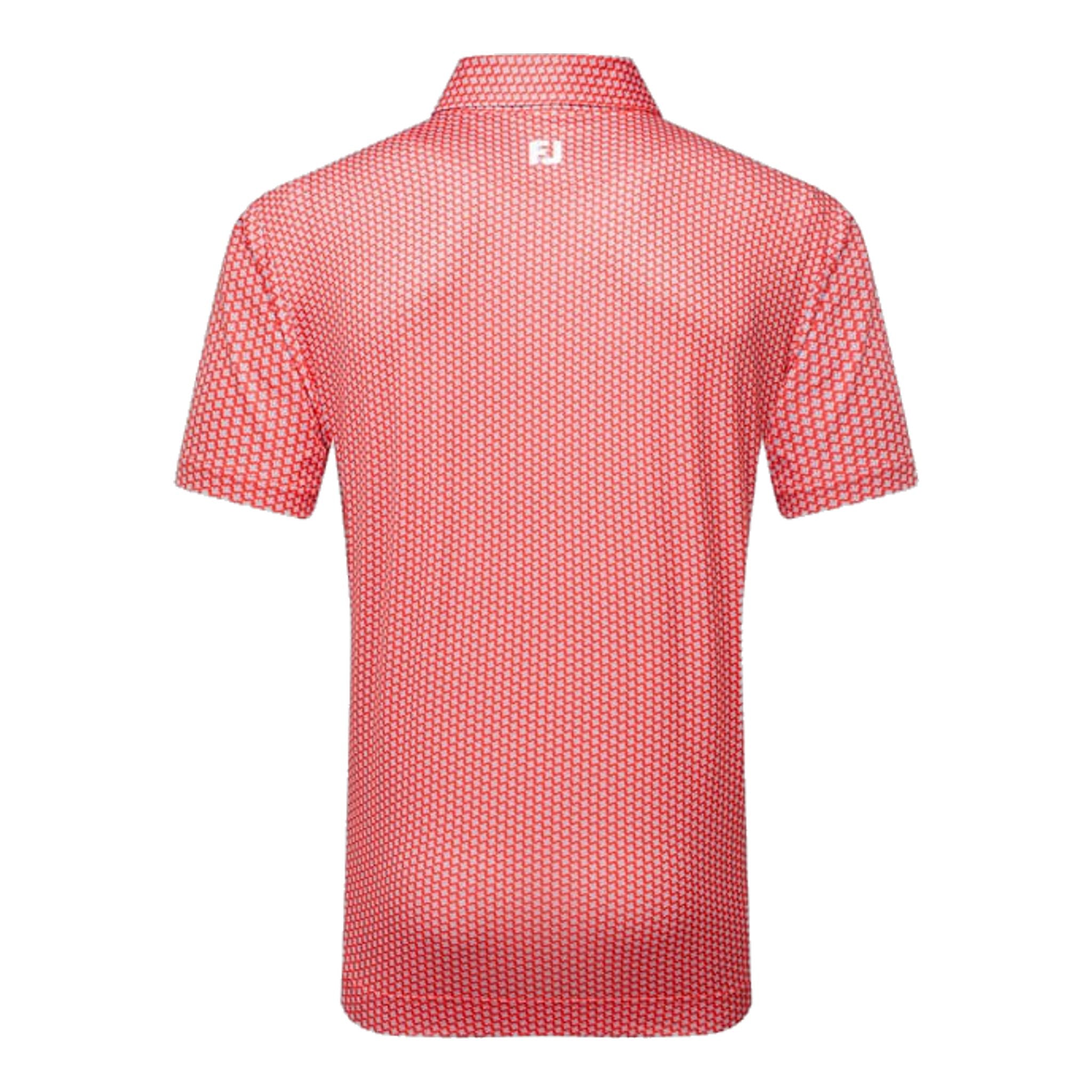 Polo da uomo Footjoy in pied de poule con motivo geometrico Lisle