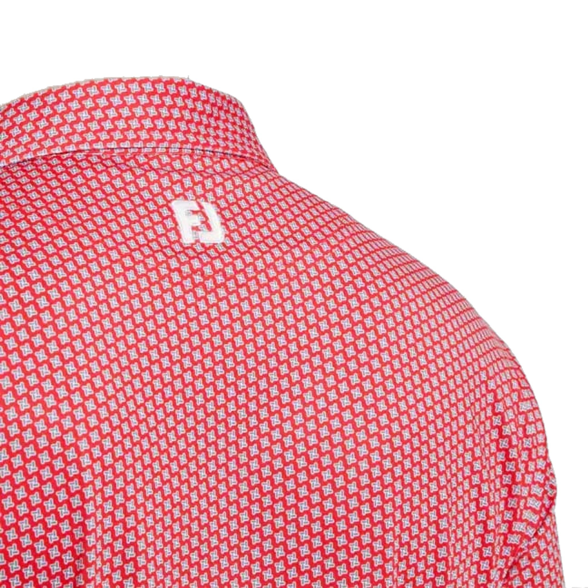 Polo da uomo Footjoy in pied de poule con motivo geometrico Lisle