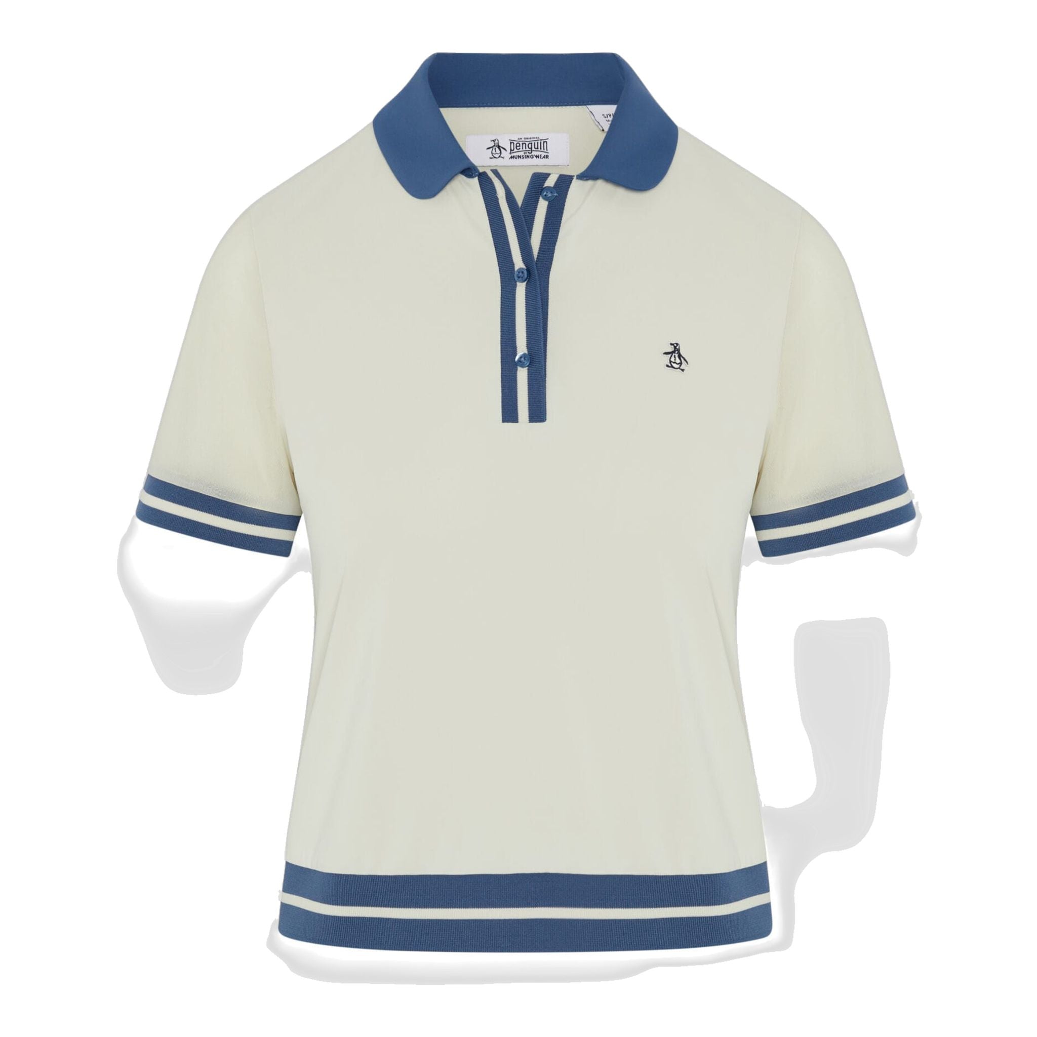 Polo da donna Original Penguin con vita e blocchi di colore