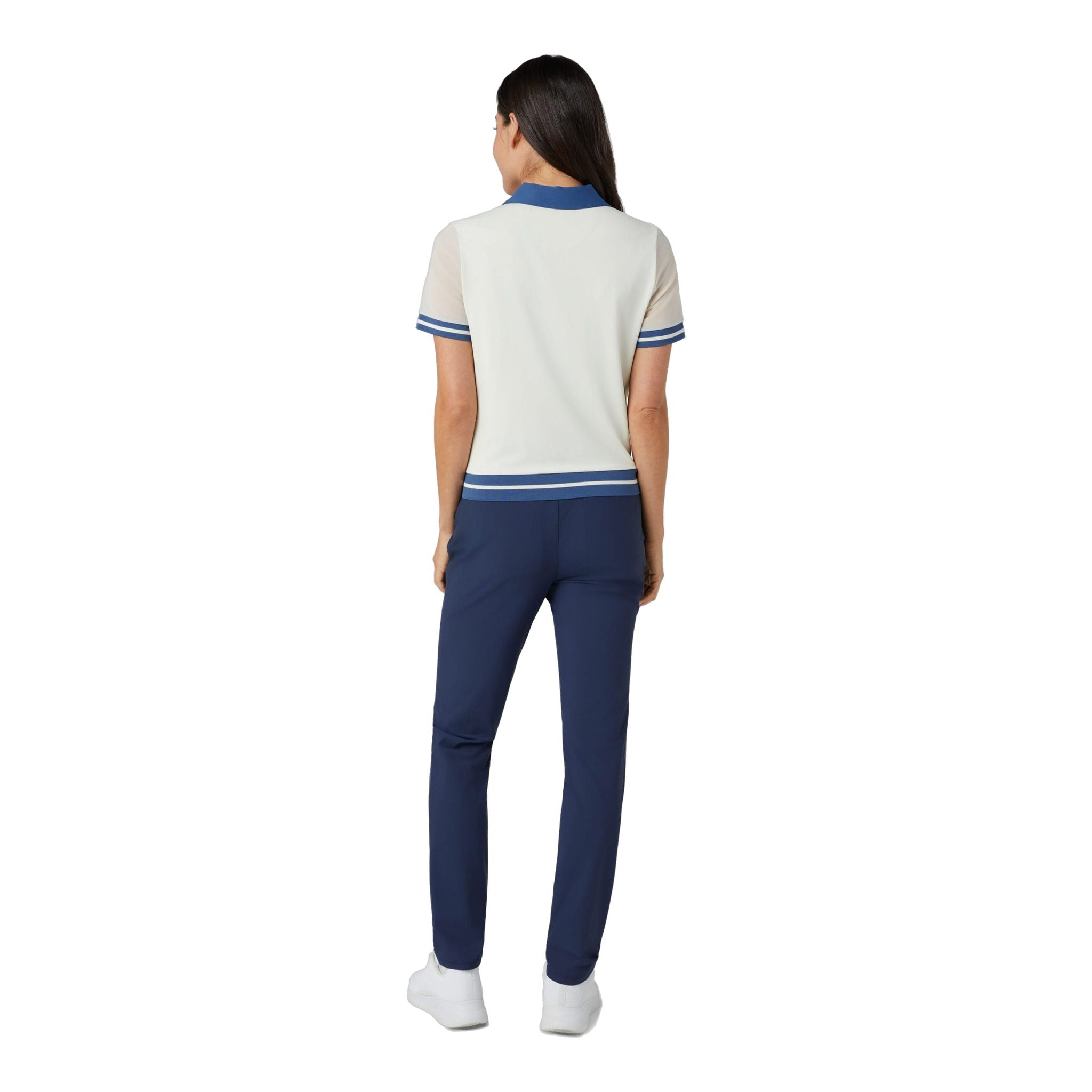 Polo da donna Original Penguin con vita e blocchi di colore
