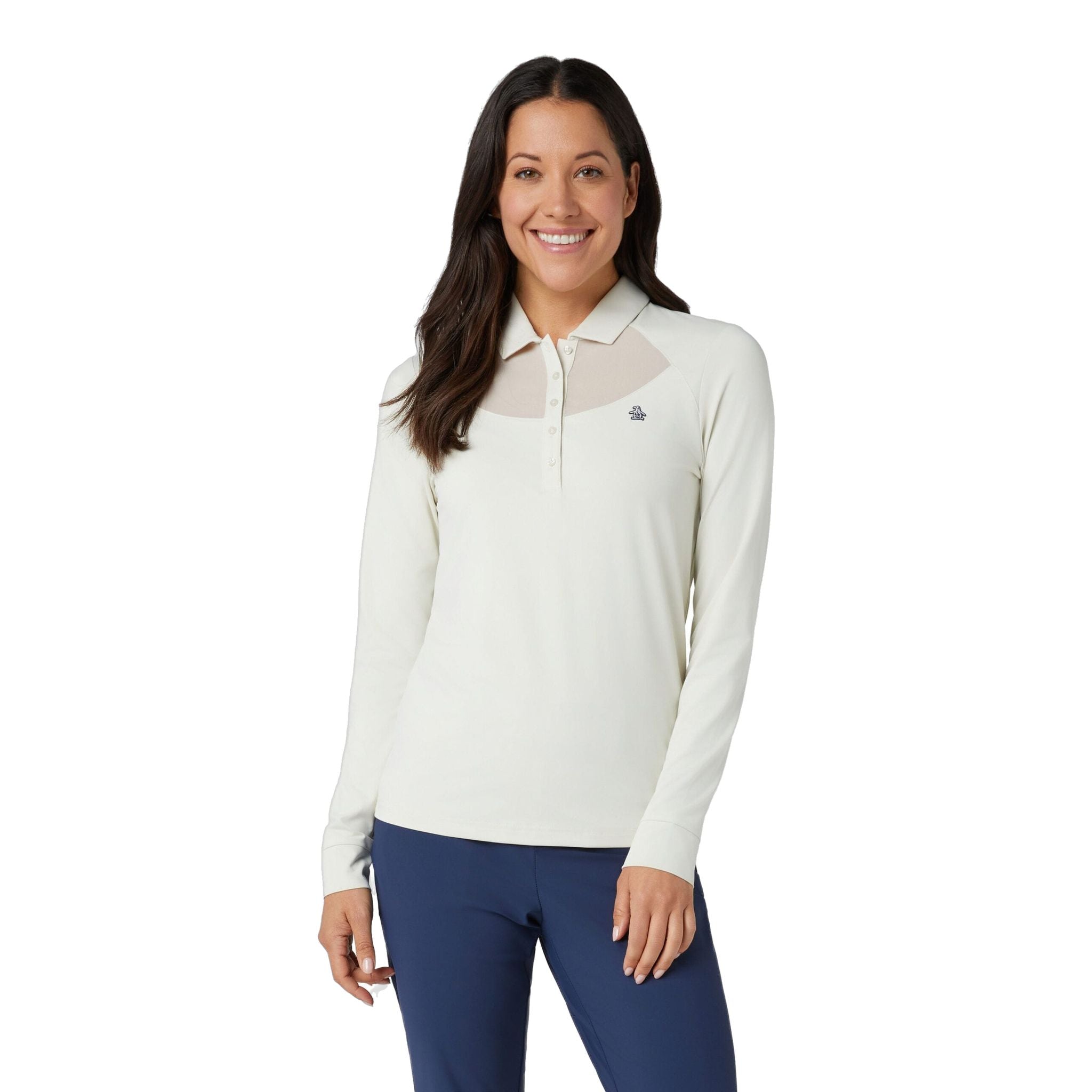 Polo a maniche lunghe in rete Original Penguin da donna