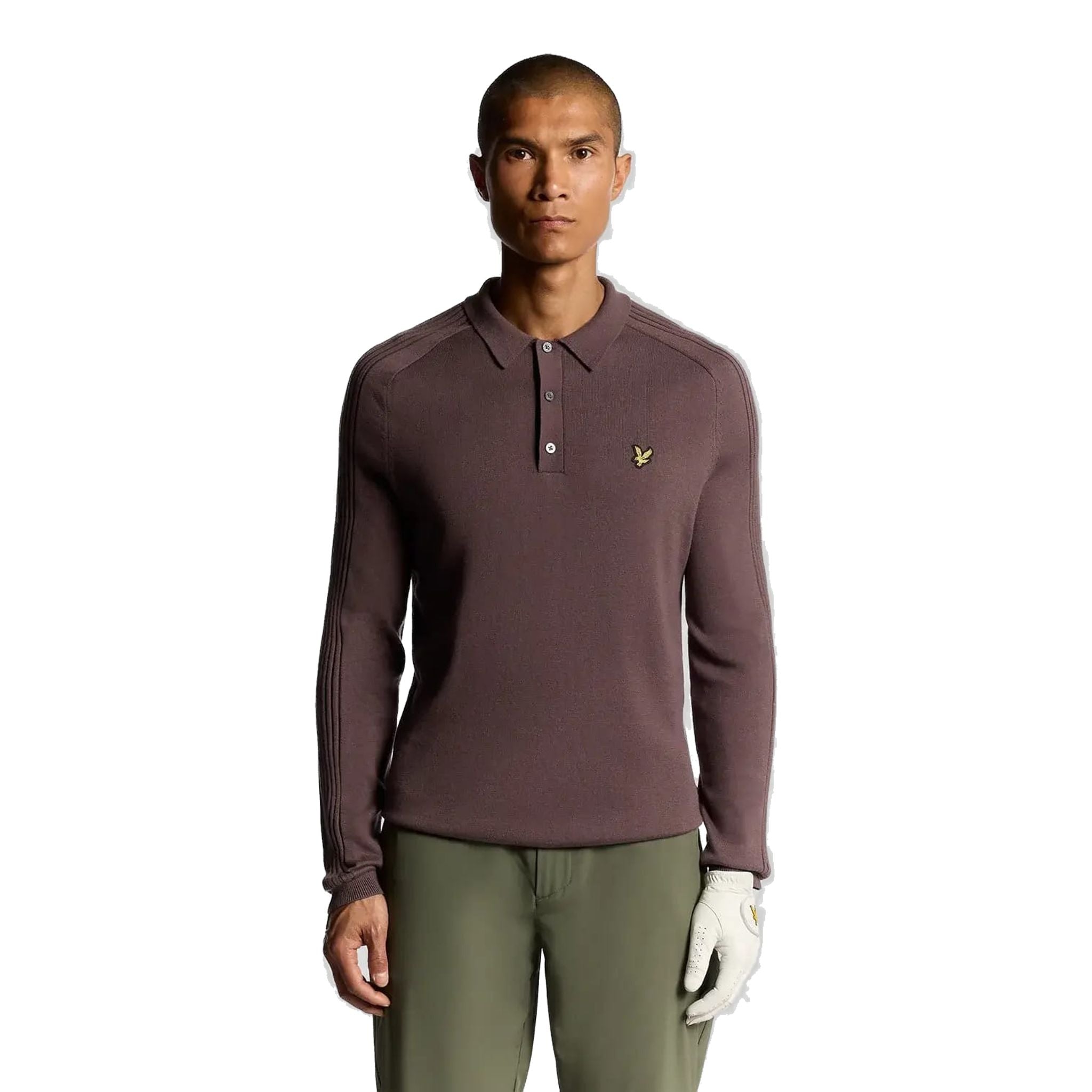 Polo da golf a maniche lunghe in maglia Lyle & Scott da uomo