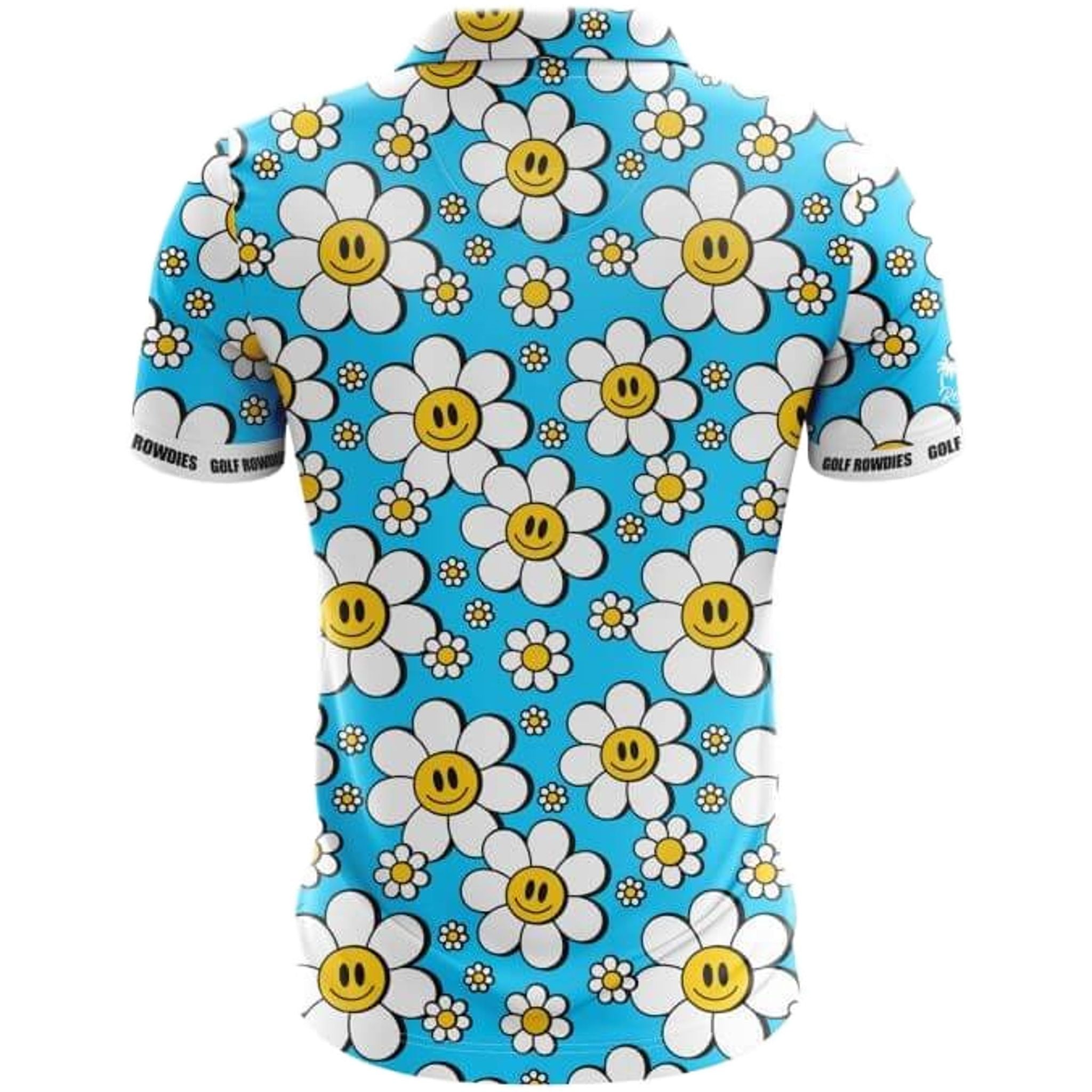 Polo da uomo Golf Rowdies Happy Flower