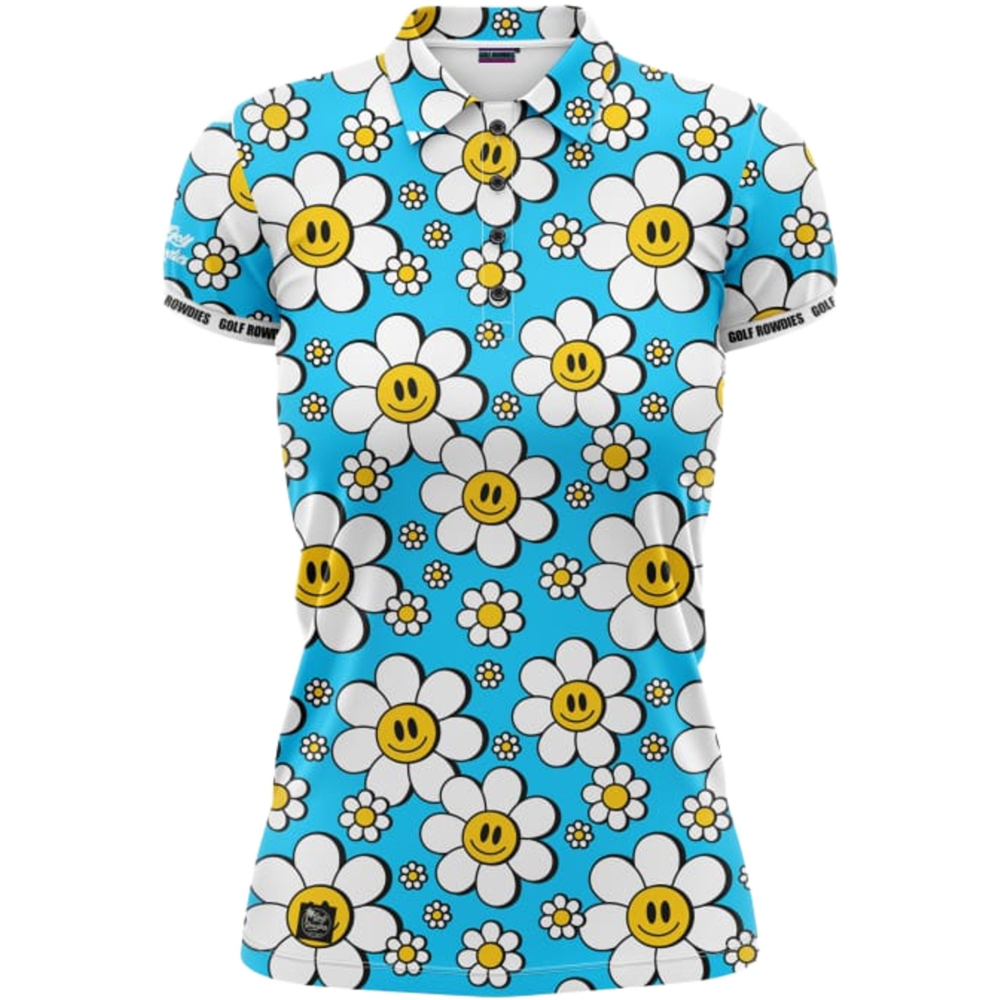 Polo da donna Golf Rowdies Happy Flower