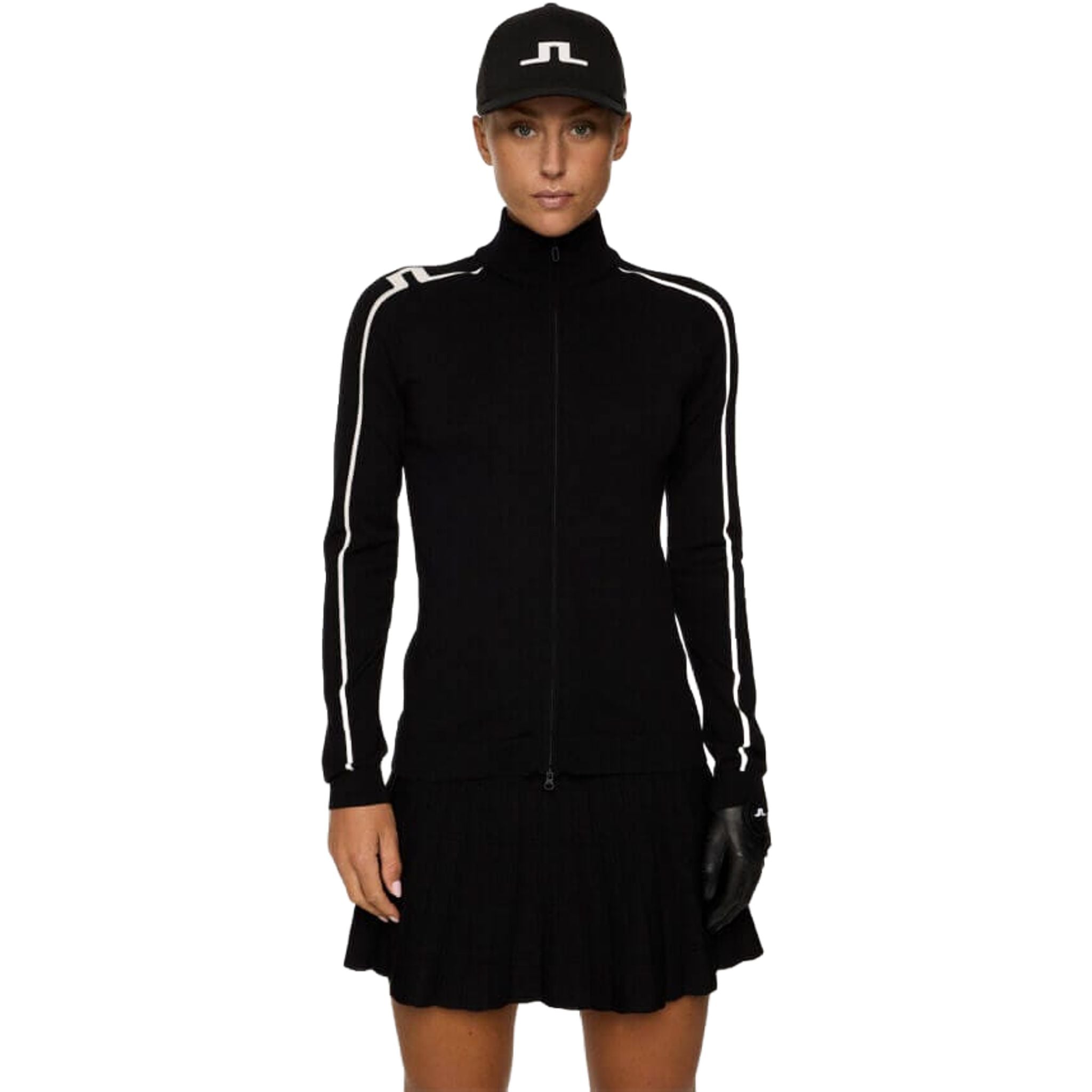 Maglione con zip in maglia Aubree di J. Lindeberg da donna