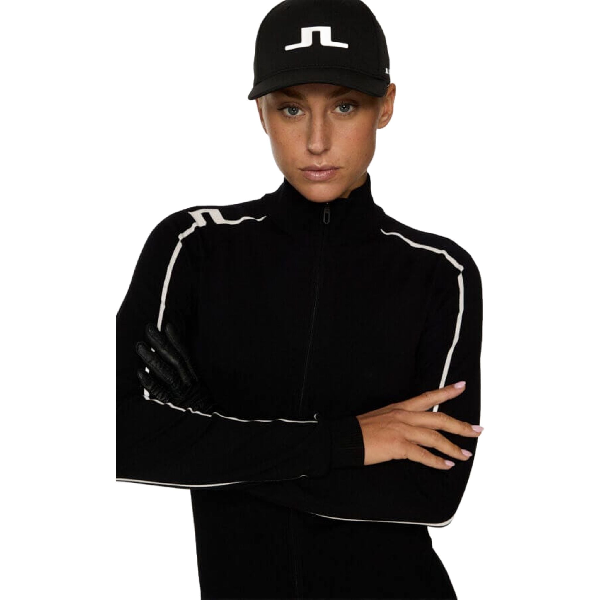 Maglione con zip in maglia Aubree di J. Lindeberg da donna