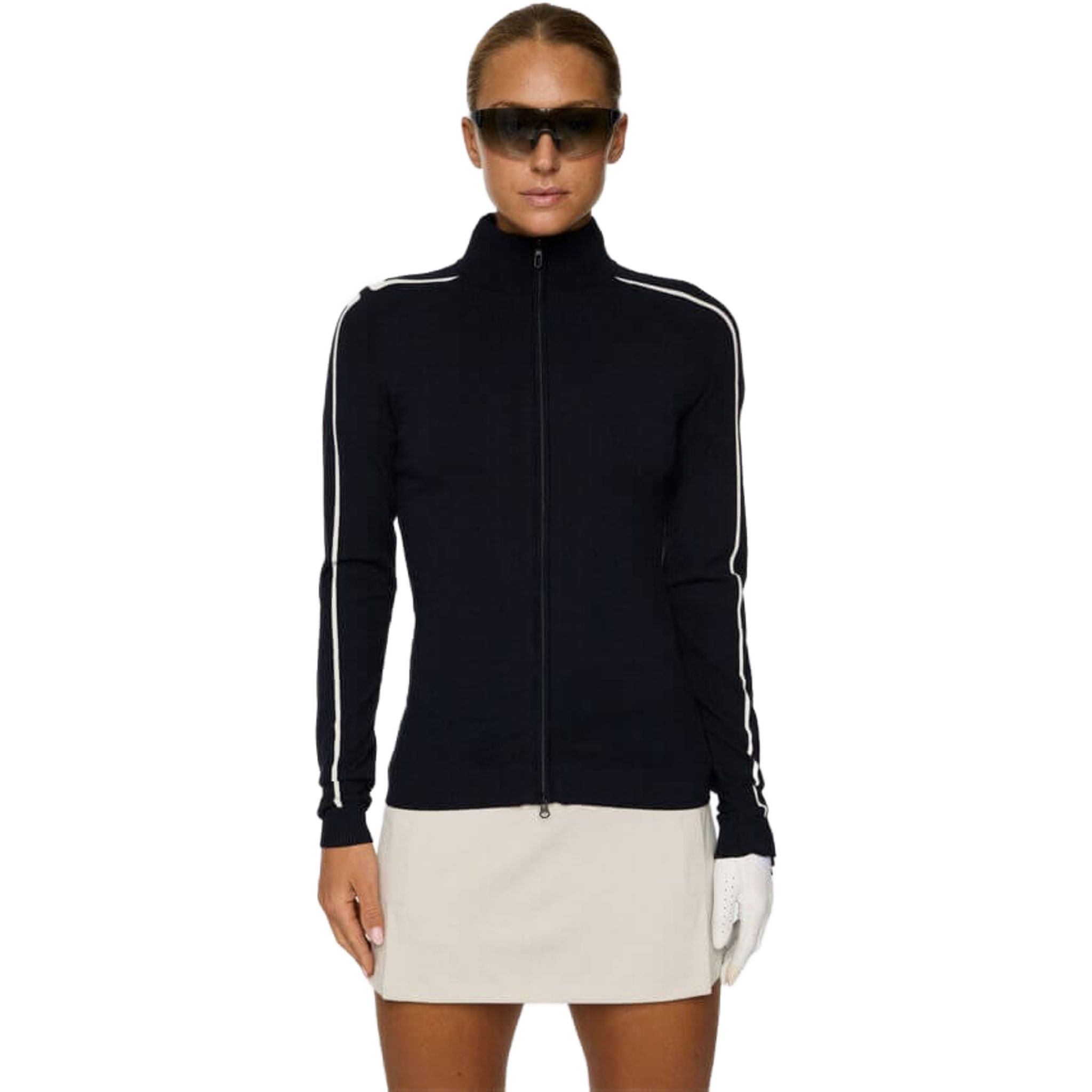 Maglione con zip in maglia Aubree di J. Lindeberg da donna