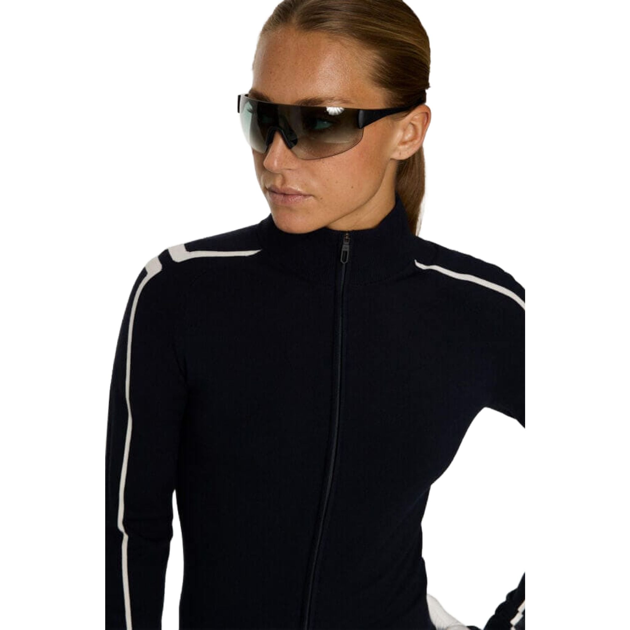 Maglione con zip in maglia Aubree di J. Lindeberg da donna