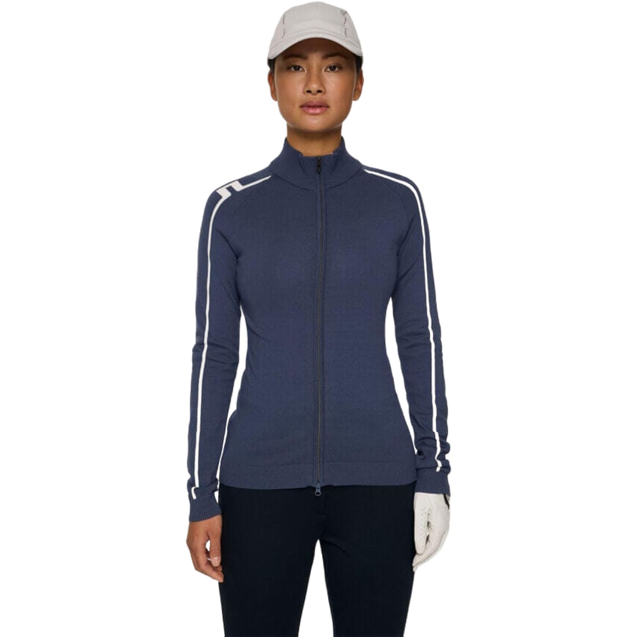 Maglione con zip in maglia Aubree di J. Lindeberg da donna