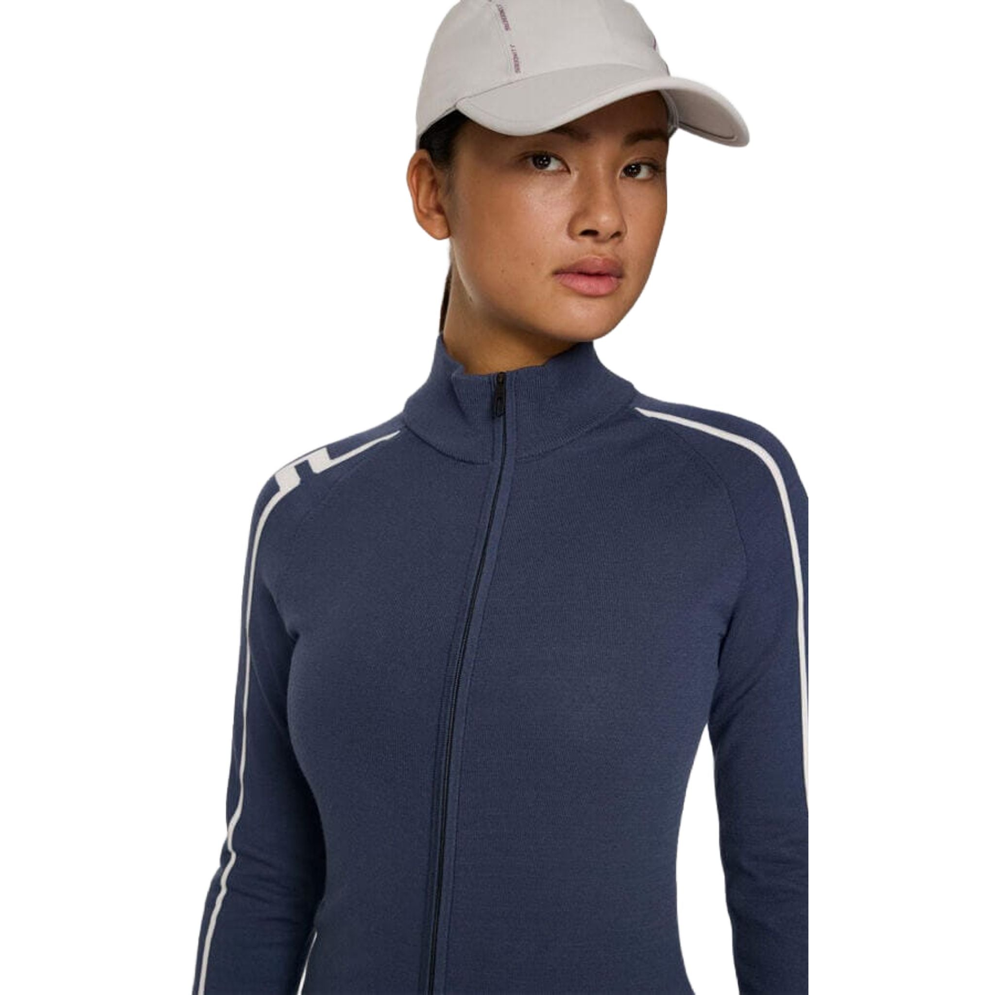 Maglione con zip in maglia Aubree di J. Lindeberg da donna