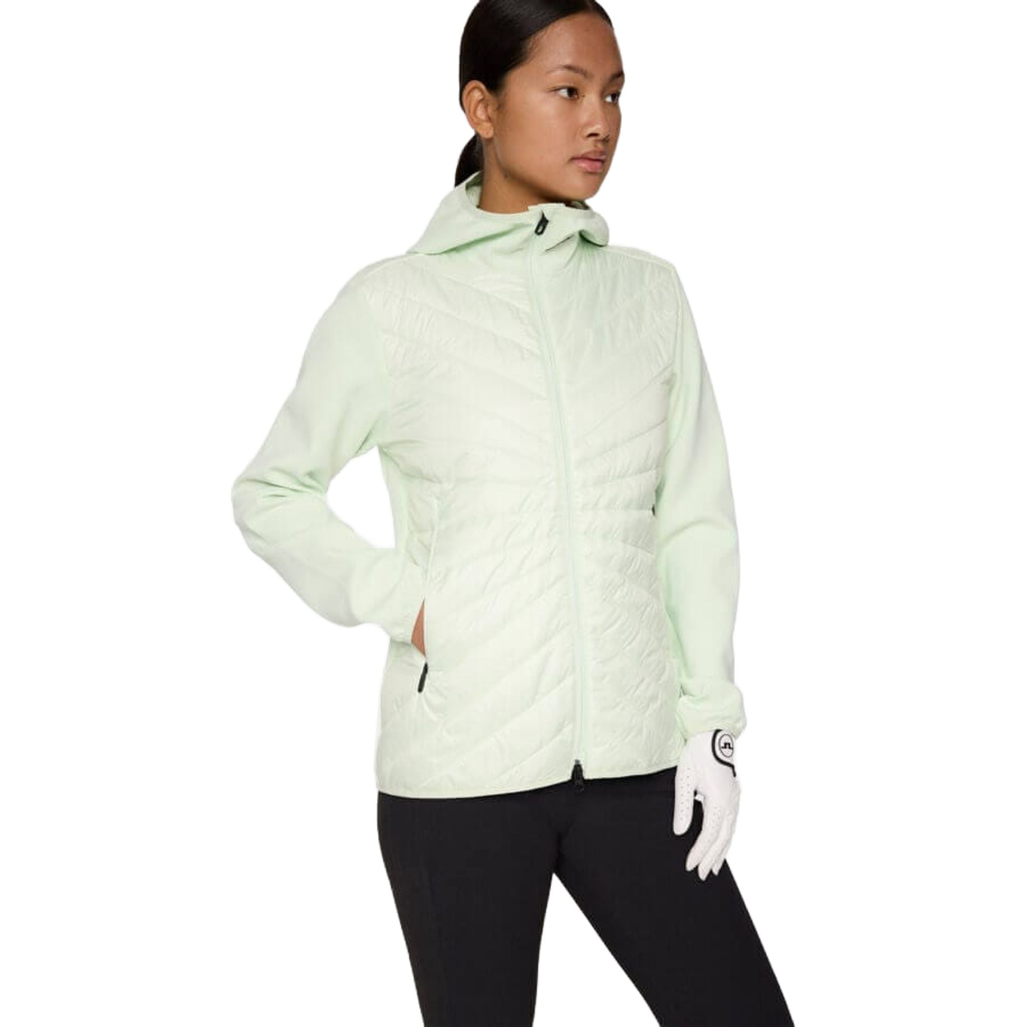 Giacca con cappuccio ibrida J. Lindeberg Madde Quilt da donna