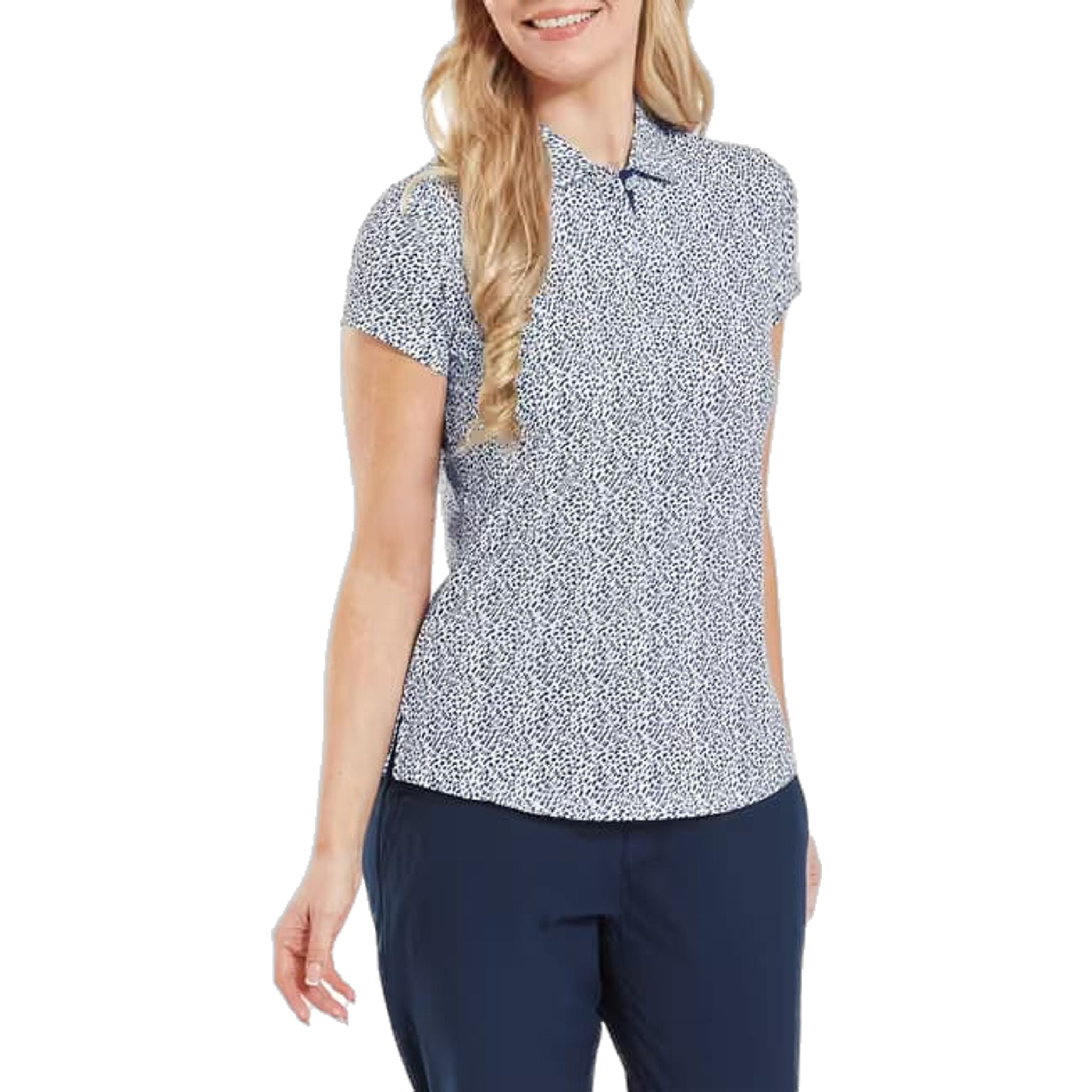 Polo con maniche a cappuccio e stampa animalier Footjoy in filo di Scozia