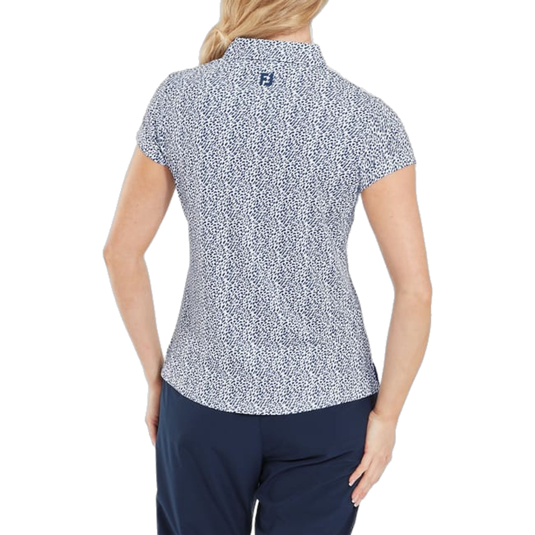 Polo con maniche a cappuccio e stampa animalier Footjoy in filo di Scozia