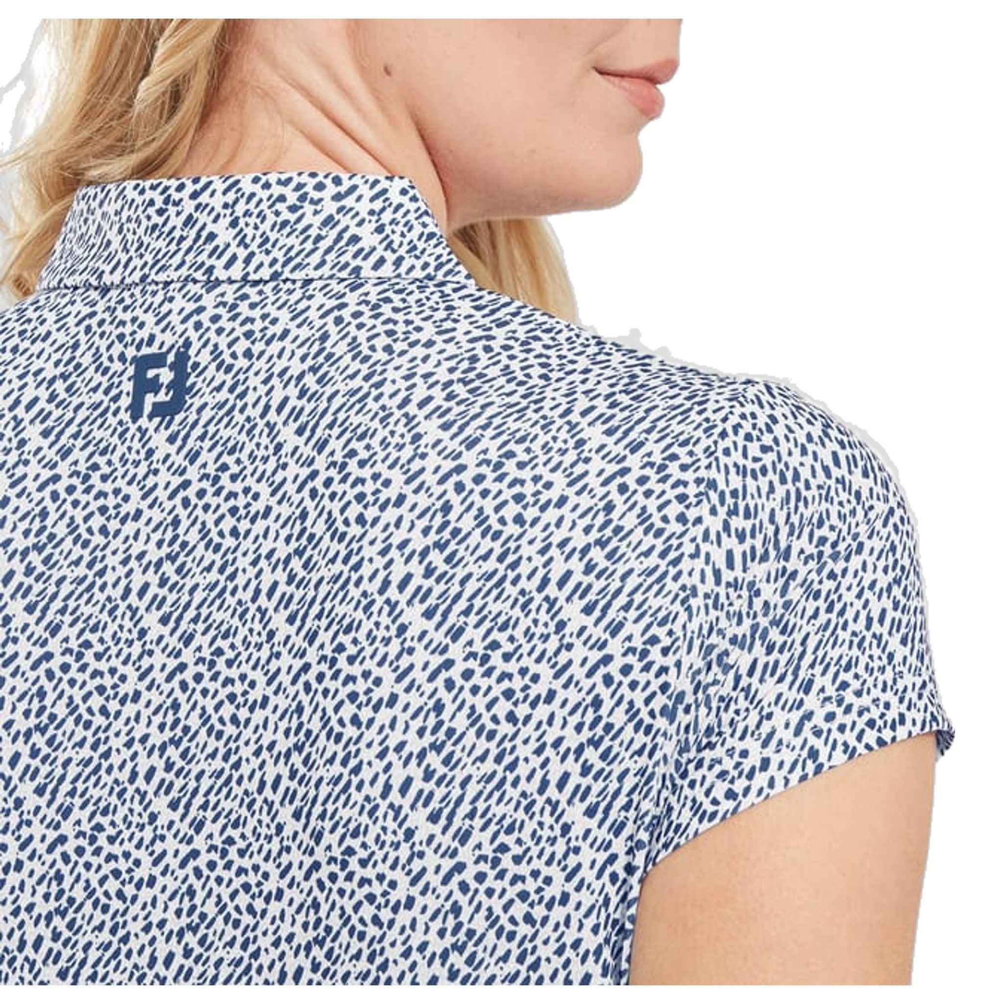 Polo con maniche a cappuccio e stampa animalier Footjoy in filo di Scozia