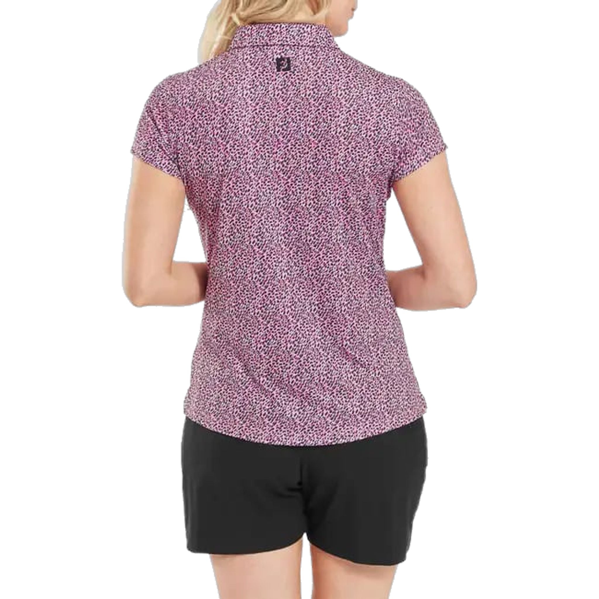 Polo con maniche a cappuccio e stampa animalier Footjoy in filo di Scozia