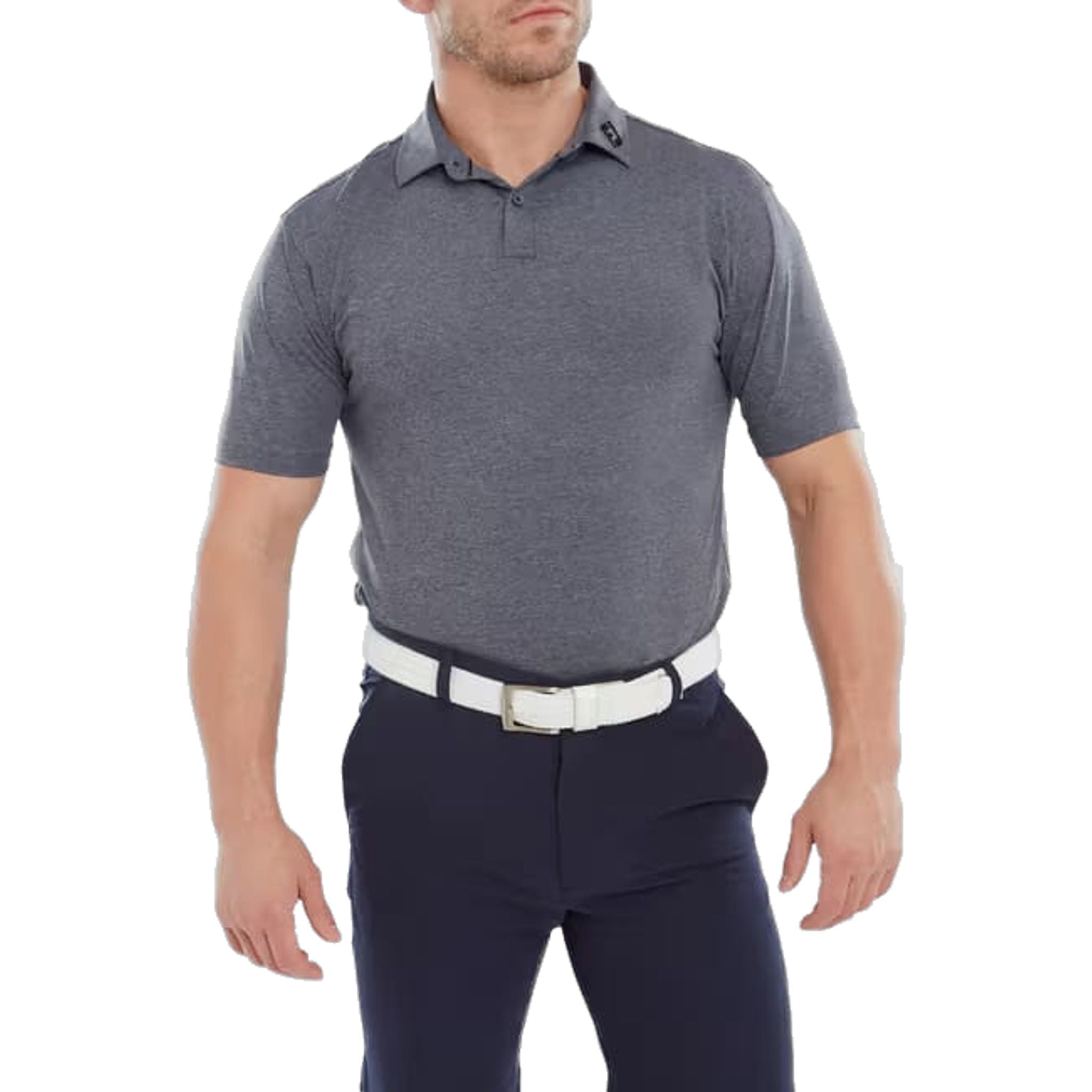 Polo da uomo Footjoy Heather Self Collar Lisle