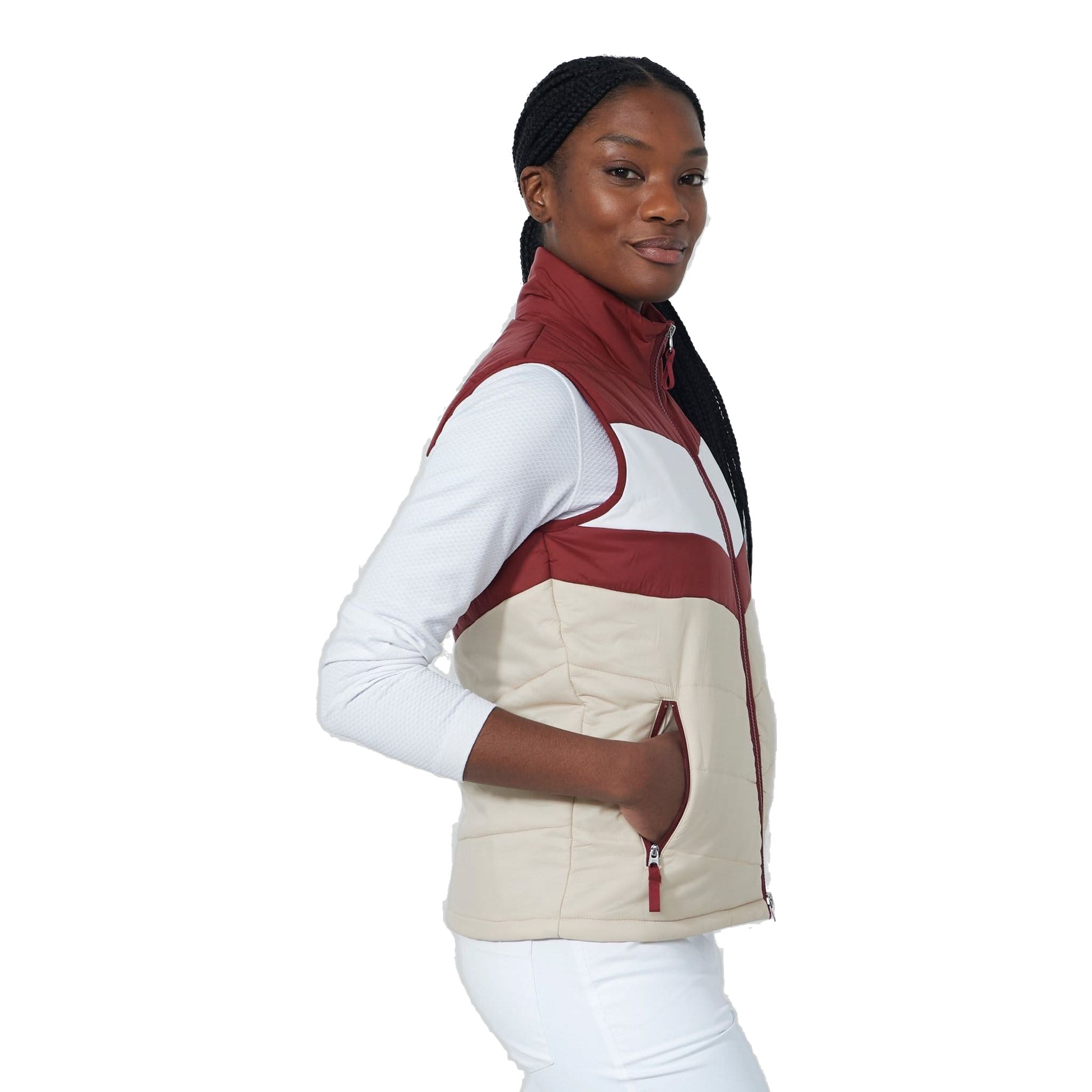 Gilet imbottito a righe da donna Daily Sports