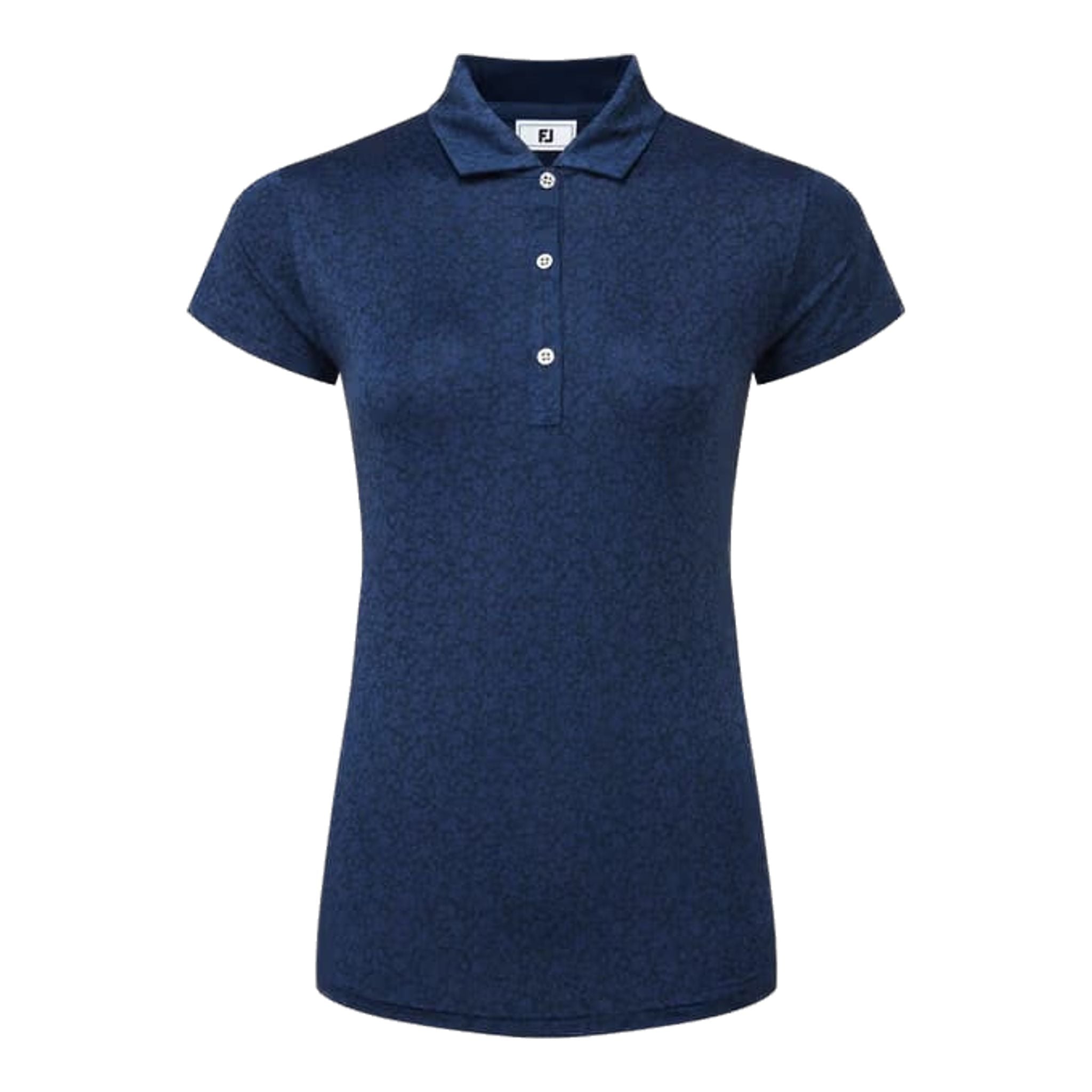 Polo da donna Footjoy con maniche a cappuccio in filo di Scozia e motivo floreale dipinto